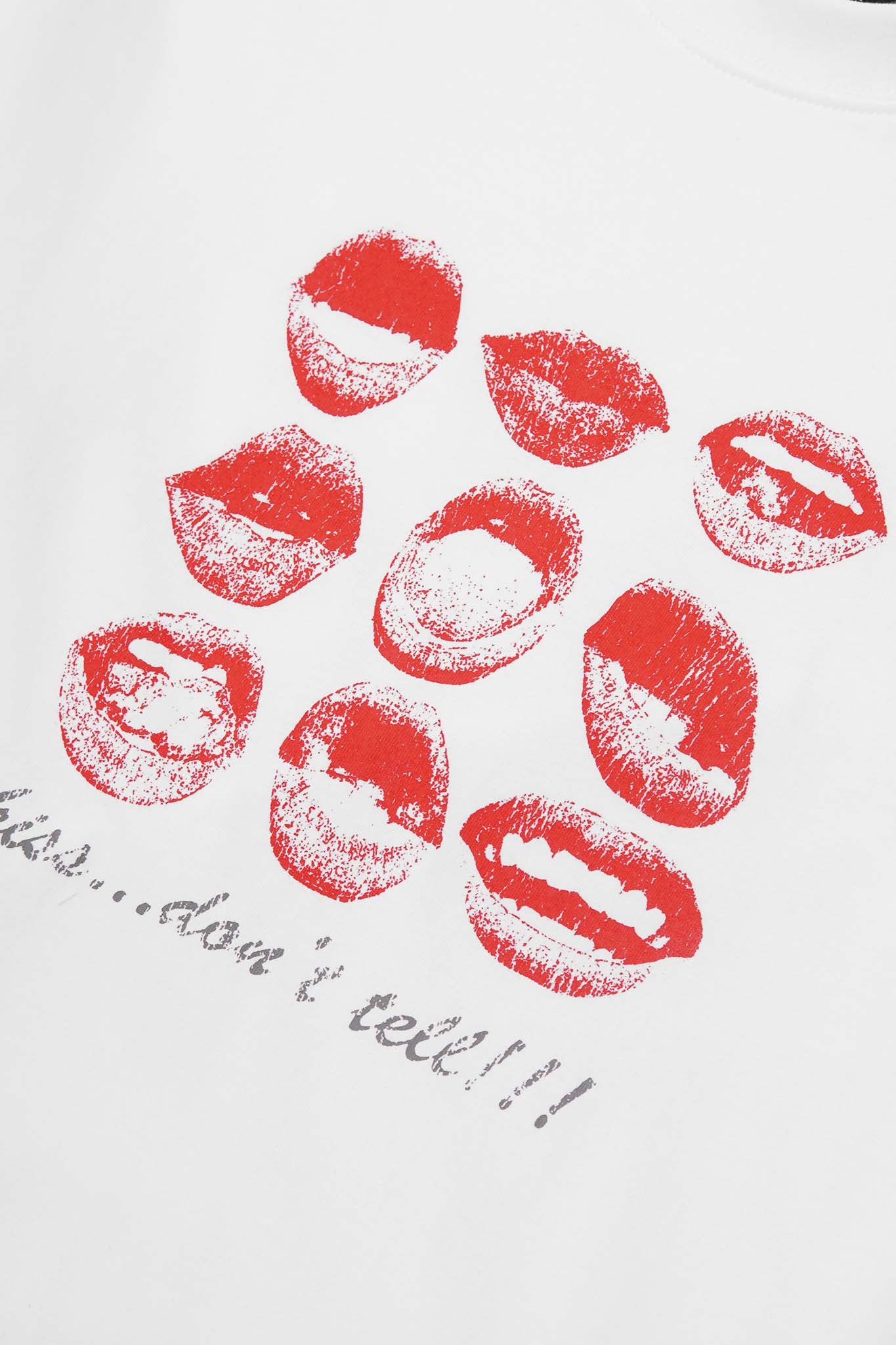 "KISS...DON'T TELL" TEE IN WHITE - Image 6
