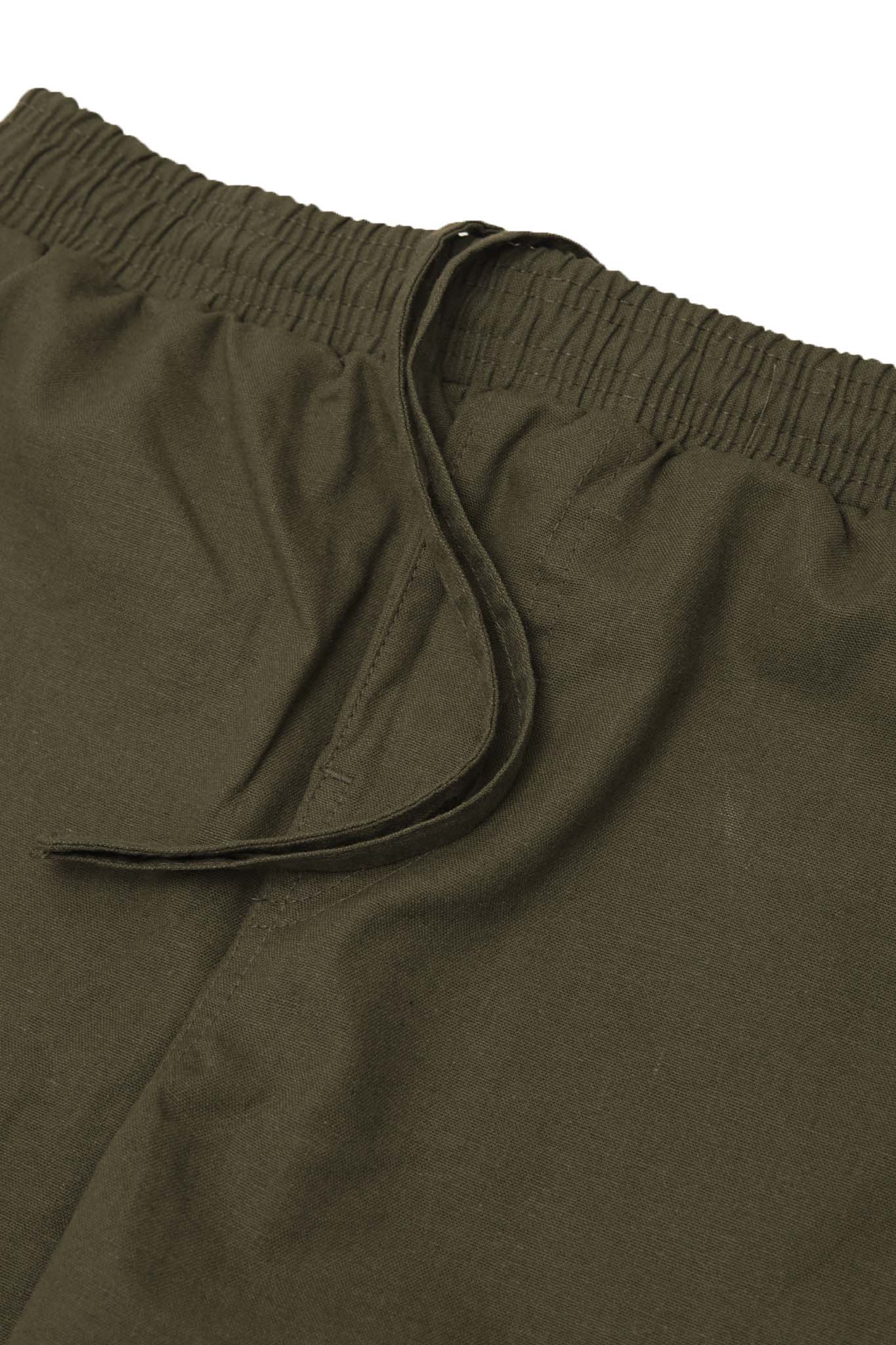 LINEN LOUNGE PANTS V2 IN OLIVE - Image 6