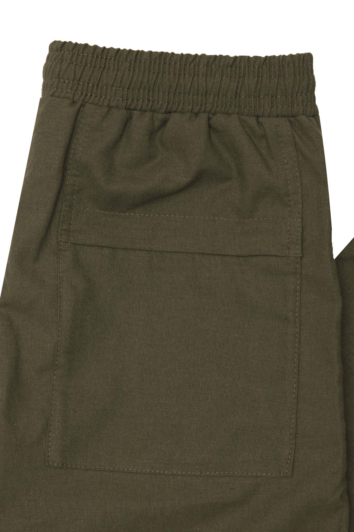 LINEN LOUNGE PANTS V2 IN OLIVE - Image 8