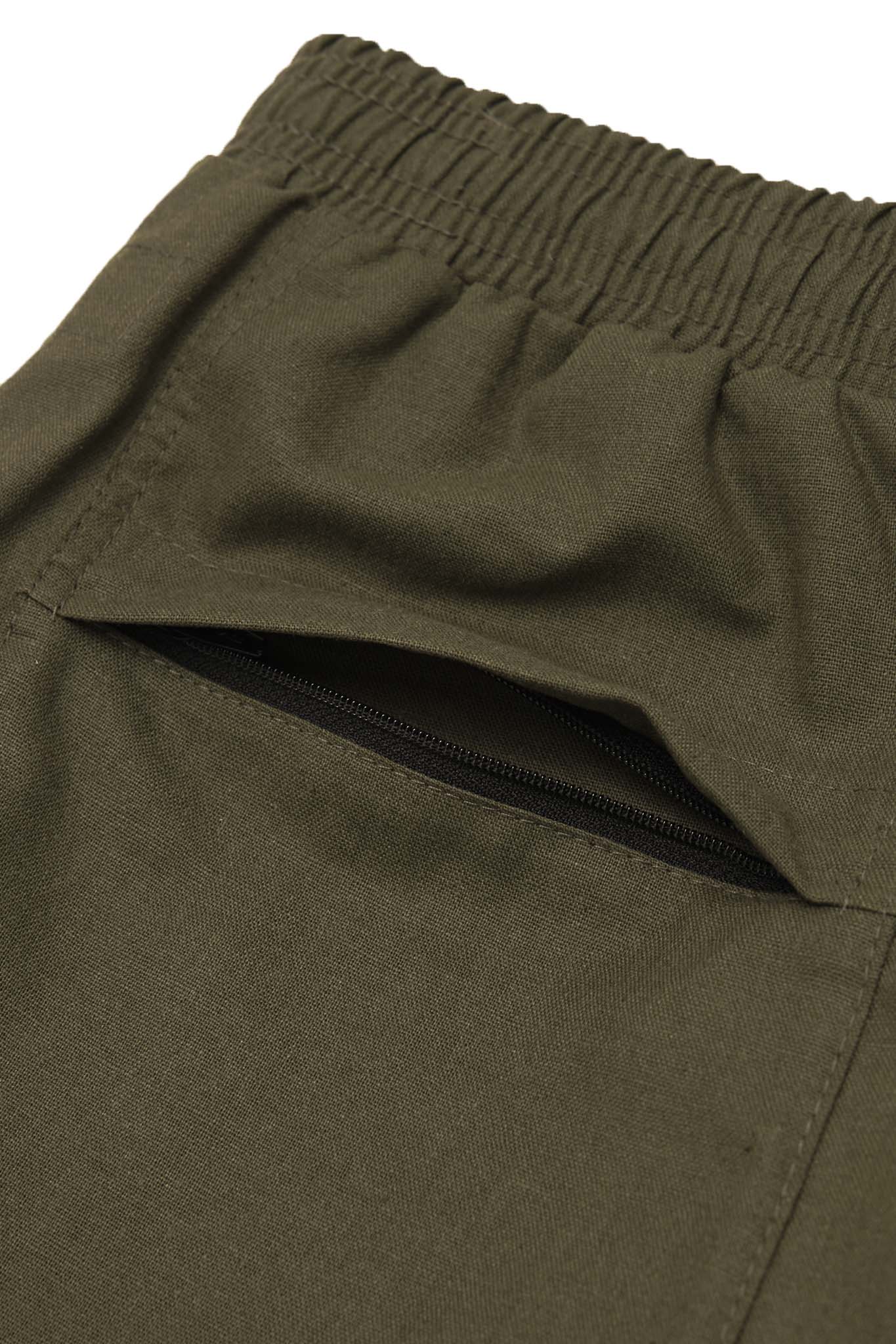LINEN LOUNGE PANTS V2 IN OLIVE - Image 9