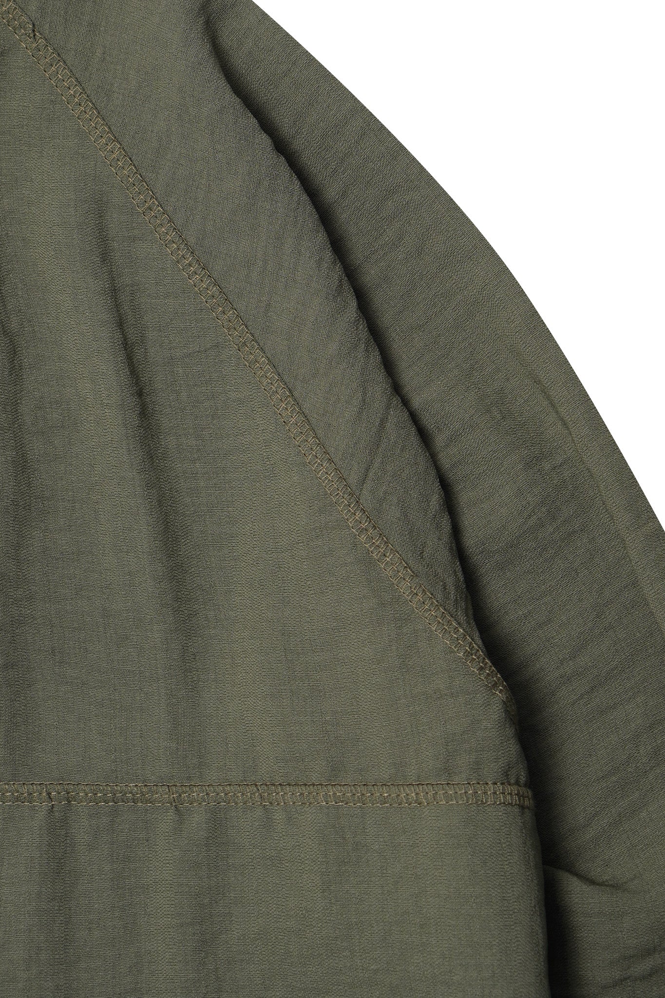 LINEN QUARTER ZIP L/S TEE V2 IN MOSS - Image 6