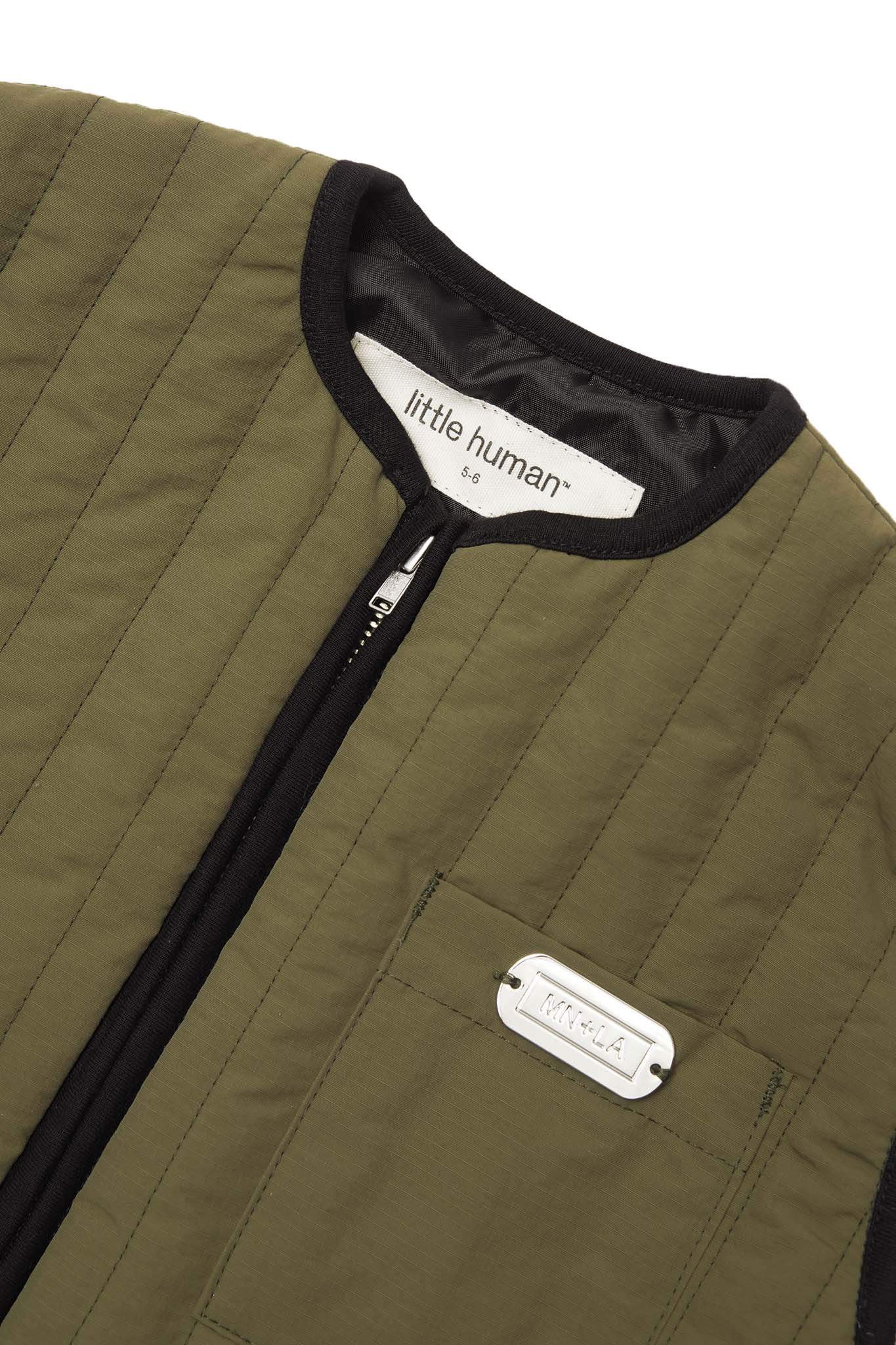 LITTLE HUMAN™ BUBBLY VEST IN OLIVE - Image 3