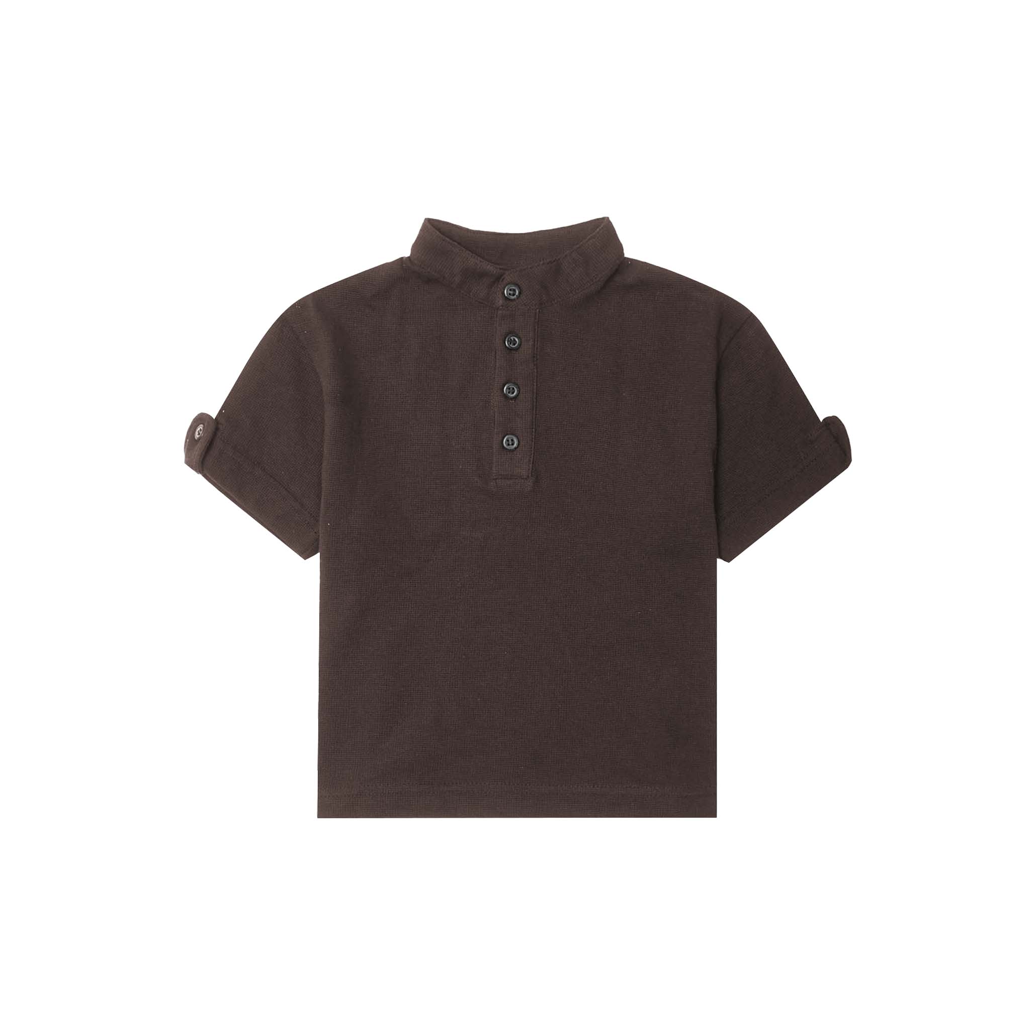 LITTLE HUMAN™ QUARTER MANDARIN S/S IN CHARCOAL GREY