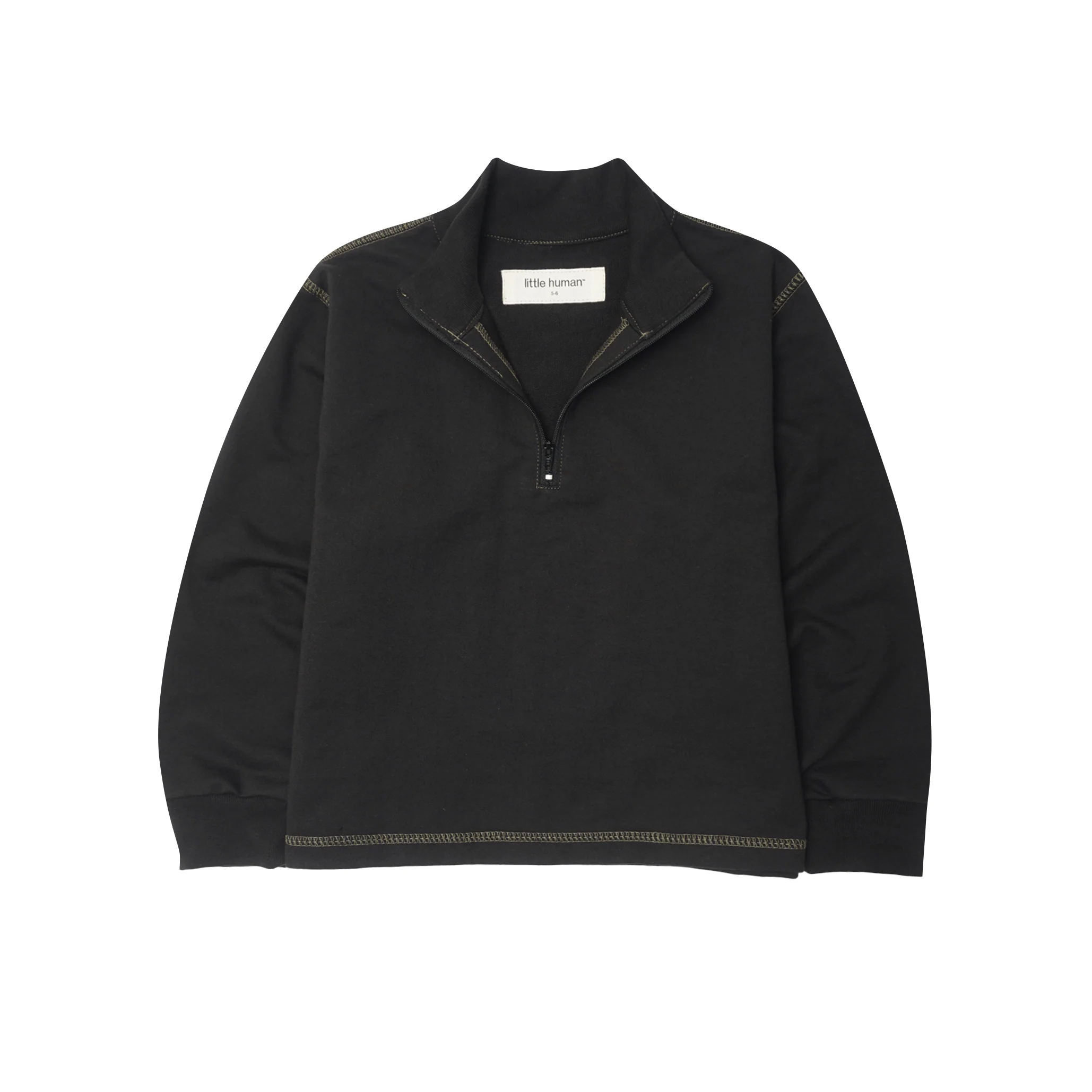 LITTLE HUMAN™ QUARTER ZIP IN ANTHRACITE/OLIVE - Image 2