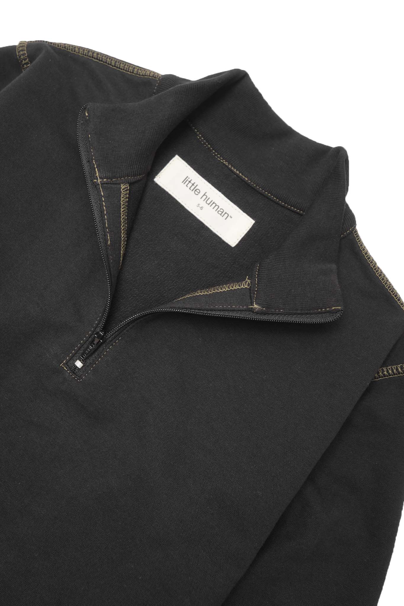 LITTLE HUMAN™ QUARTER ZIP IN ANTHRACITE/OLIVE - Image 6