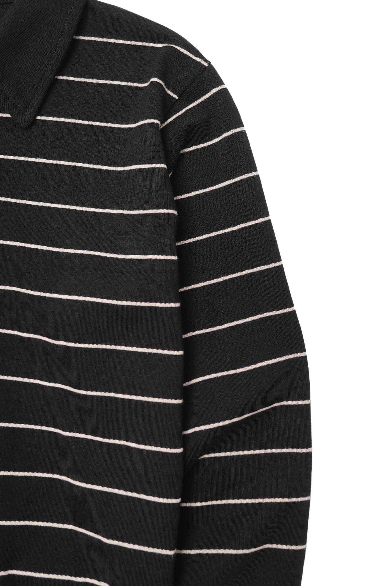 LITTLE HUMAN™ STRIPED RUGBY L/S TEE IN ANTHRACITE/BONE - Image 5
