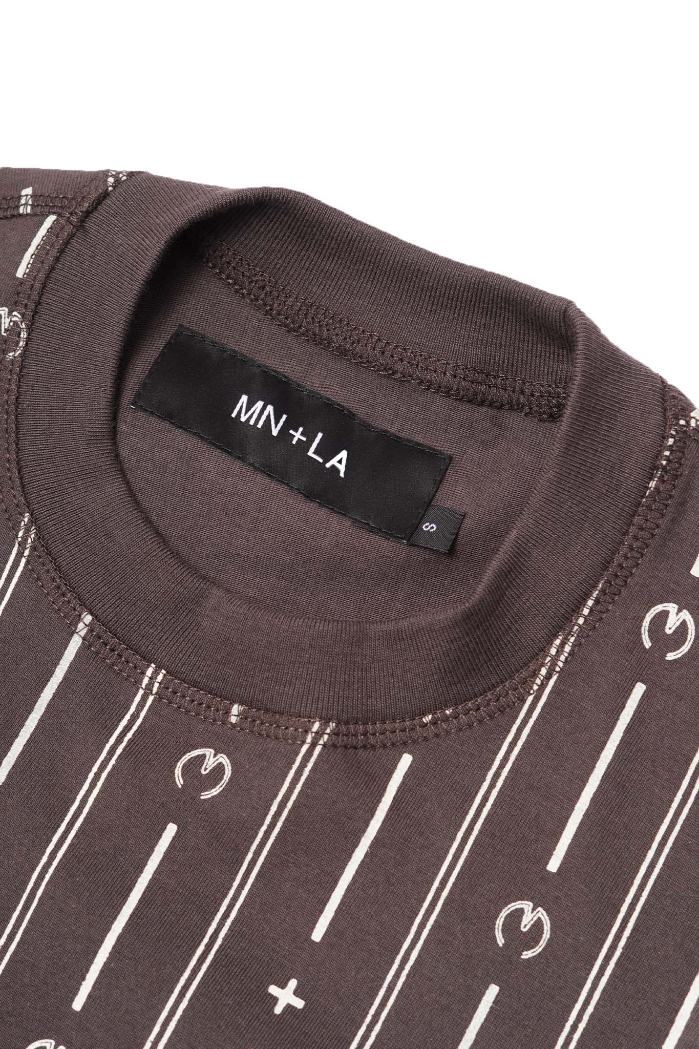 "M+ PINSTRIPE" TEE IN CHARCOAL GREY - Image 3