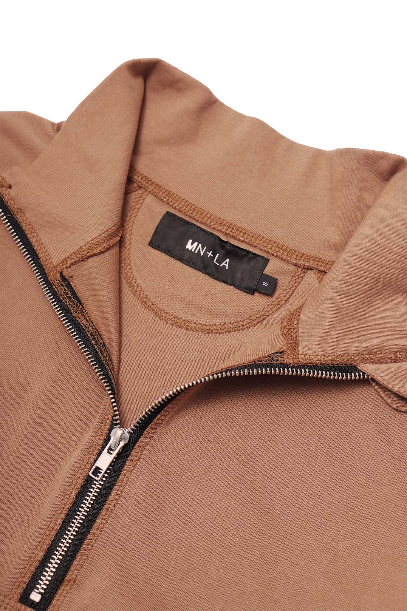 M+ QUARTER ZIP L/S TEE V2 IN APRICOT - Image 6