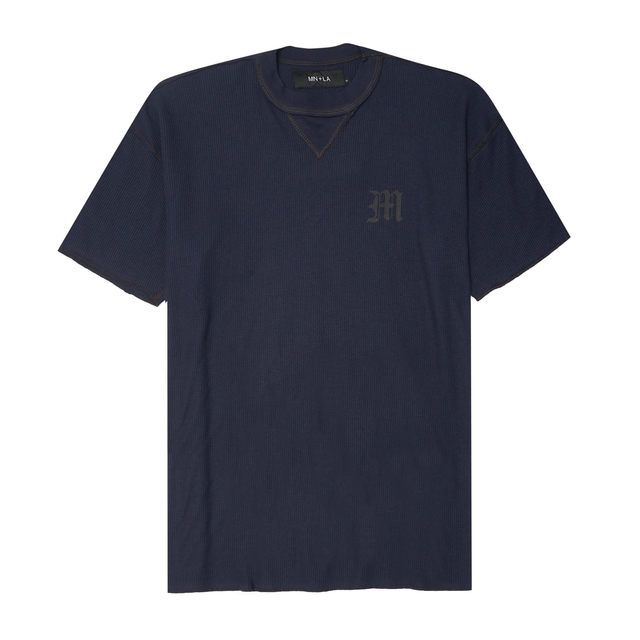 “M’$ SPECK V2” WAFFLE TEE IN NAVY - Image 2
