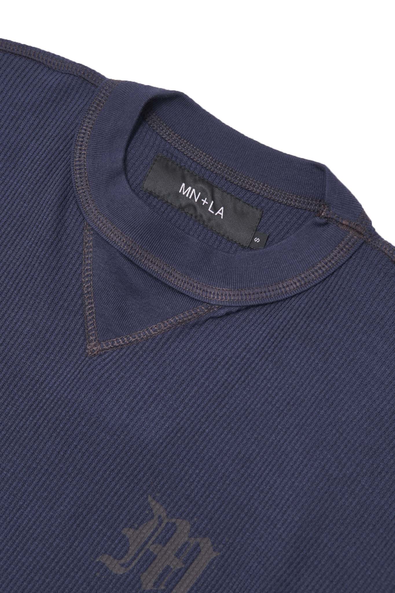 “M’$ SPECK V2” WAFFLE TEE IN NAVY - Image 5