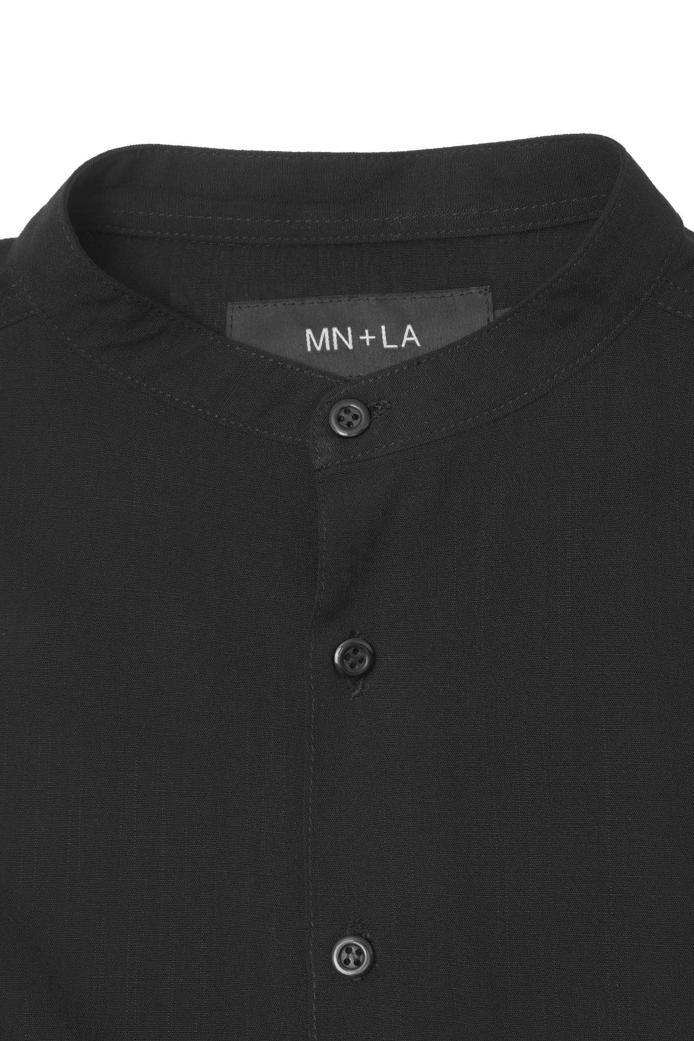 MANDARIN L/S SHIRT IN CROW - Image 3