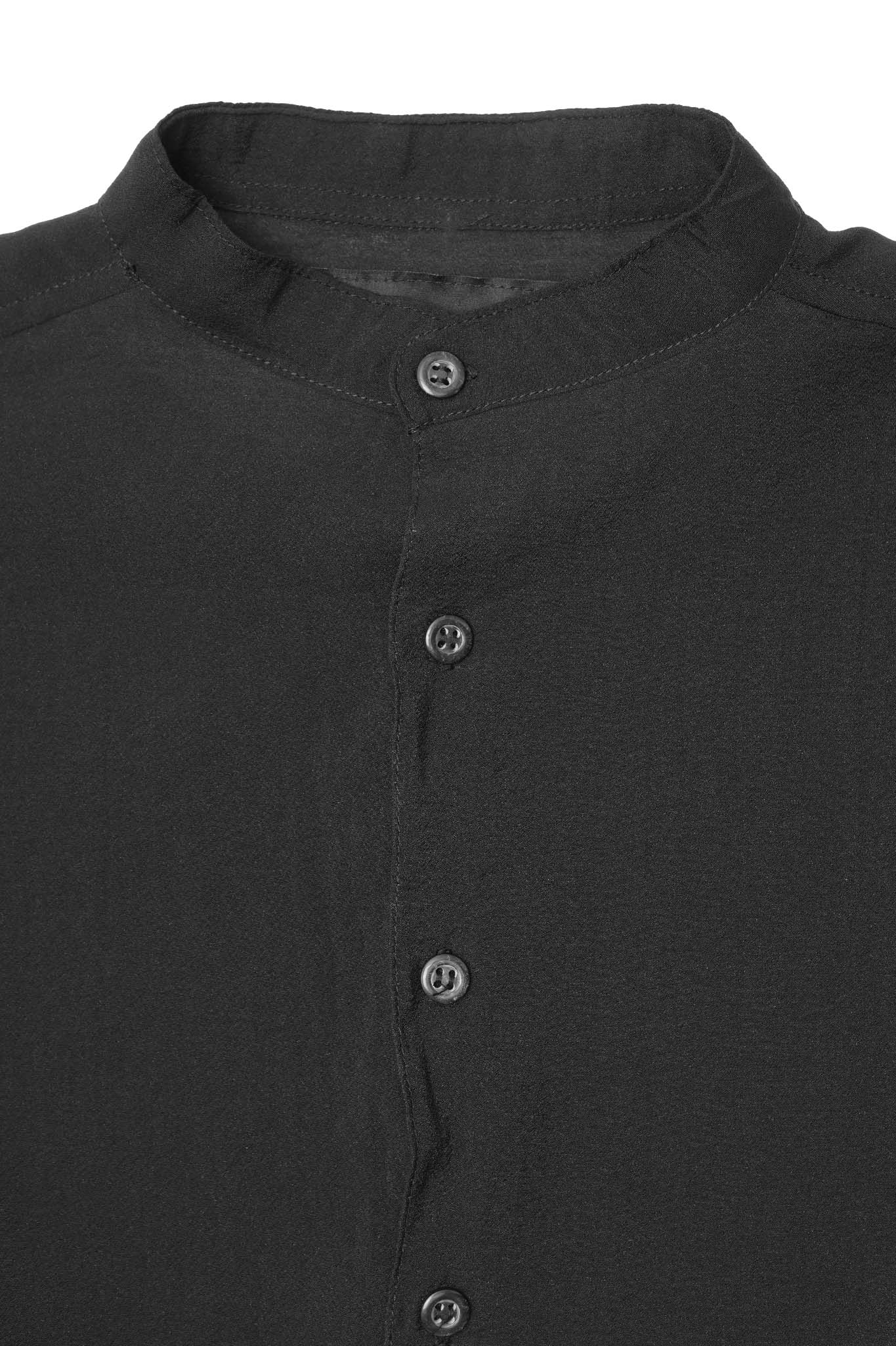 MANDARIN L/S SHIRT IN NOIR - Image 2