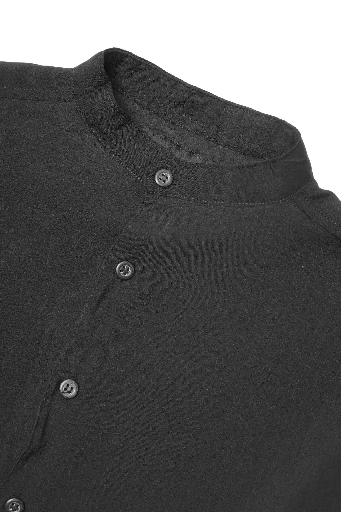 MANDARIN L/S SHIRT IN NOIR - Image 3
