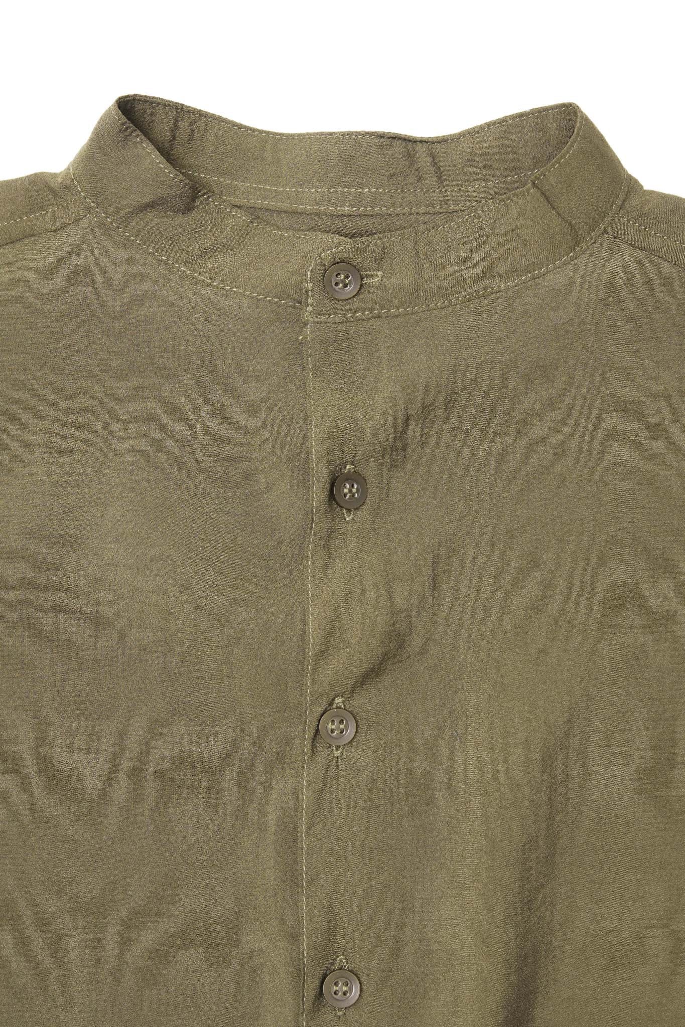 MANDARIN L/S SHIRT IN OLIVE DRAB - Image 2