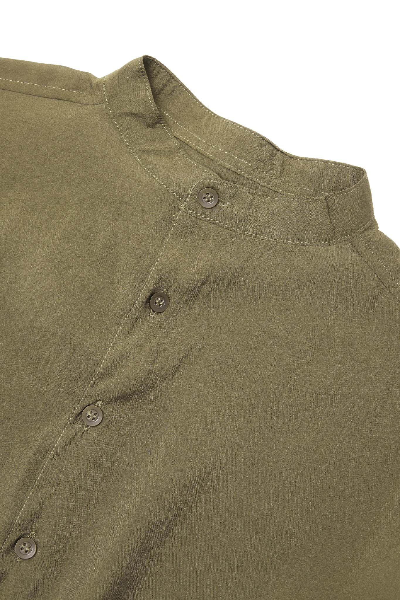 MANDARIN L/S SHIRT IN OLIVE DRAB - Image 3