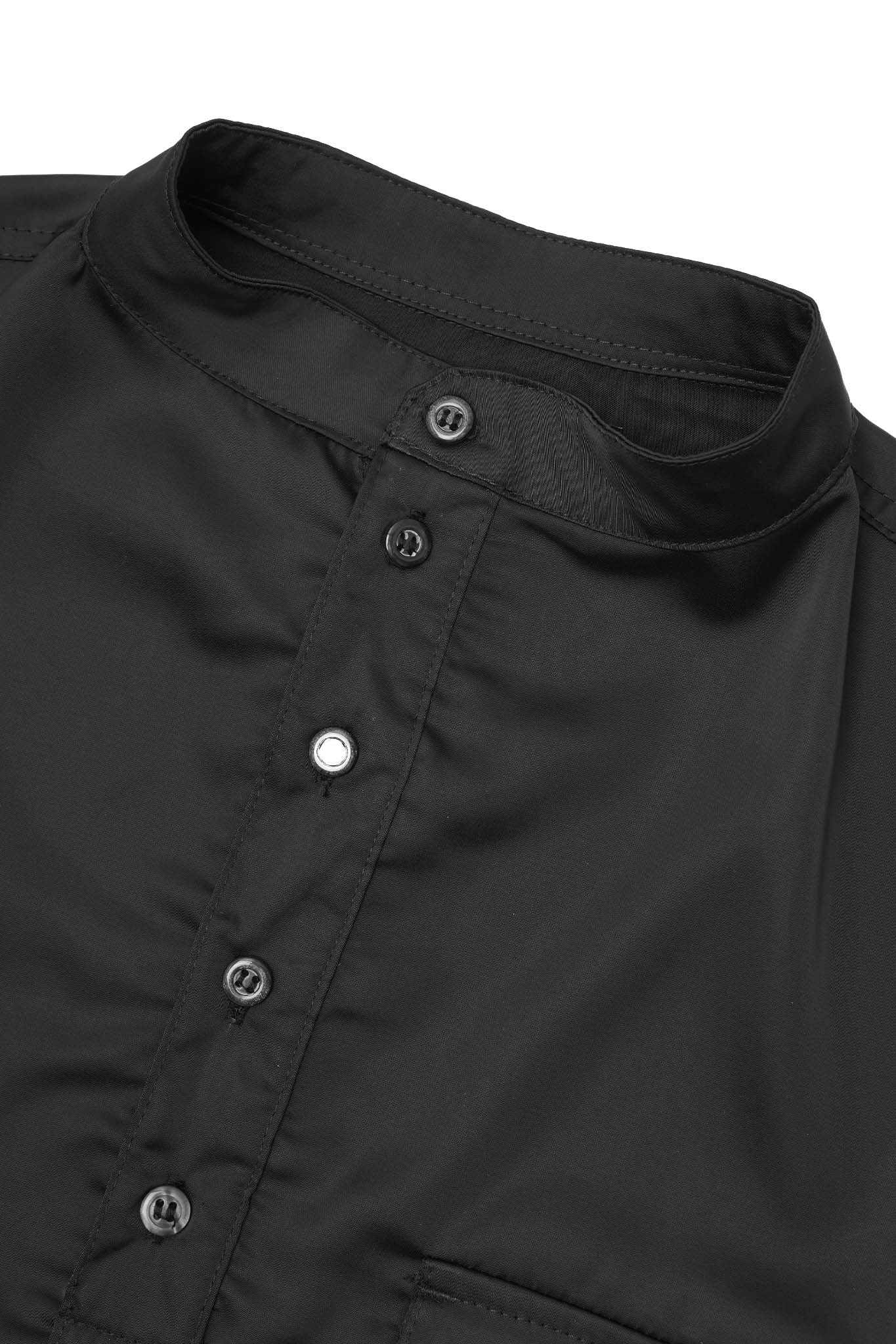 MANDARIN QUARTER L/S SHIRT IN CAVIAR - Image 3