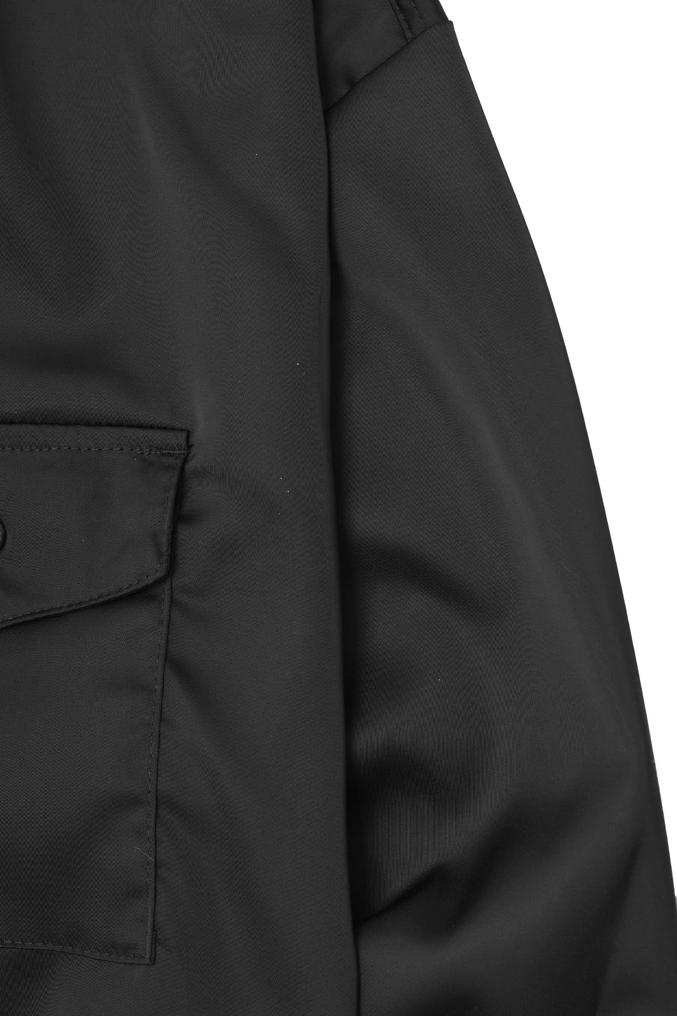 MANDARIN QUARTER L/S SHIRT IN CAVIAR - Image 5