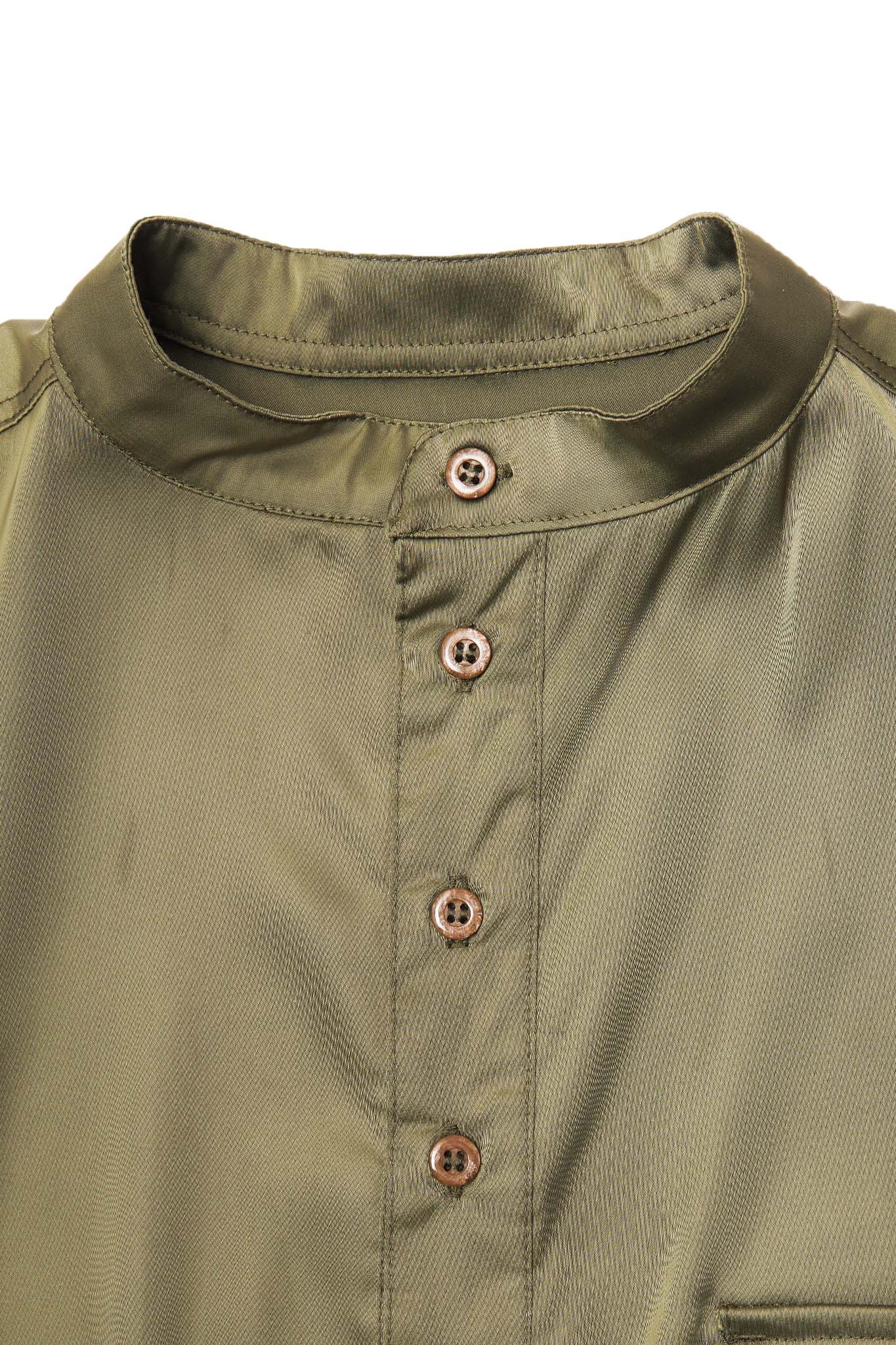 MANDARIN QUARTER L/S SHIRT IN CELADON - Image 3