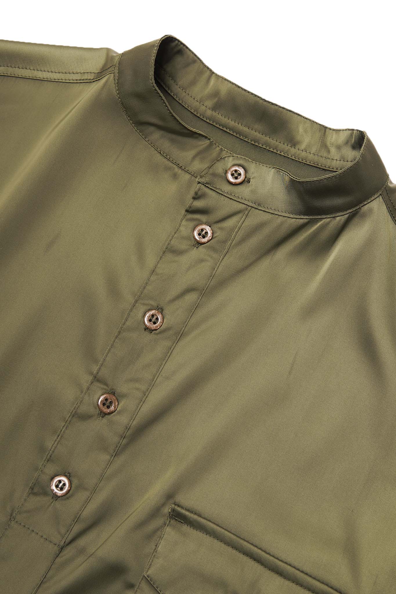 MANDARIN QUARTER L/S SHIRT IN CELADON - Image 5