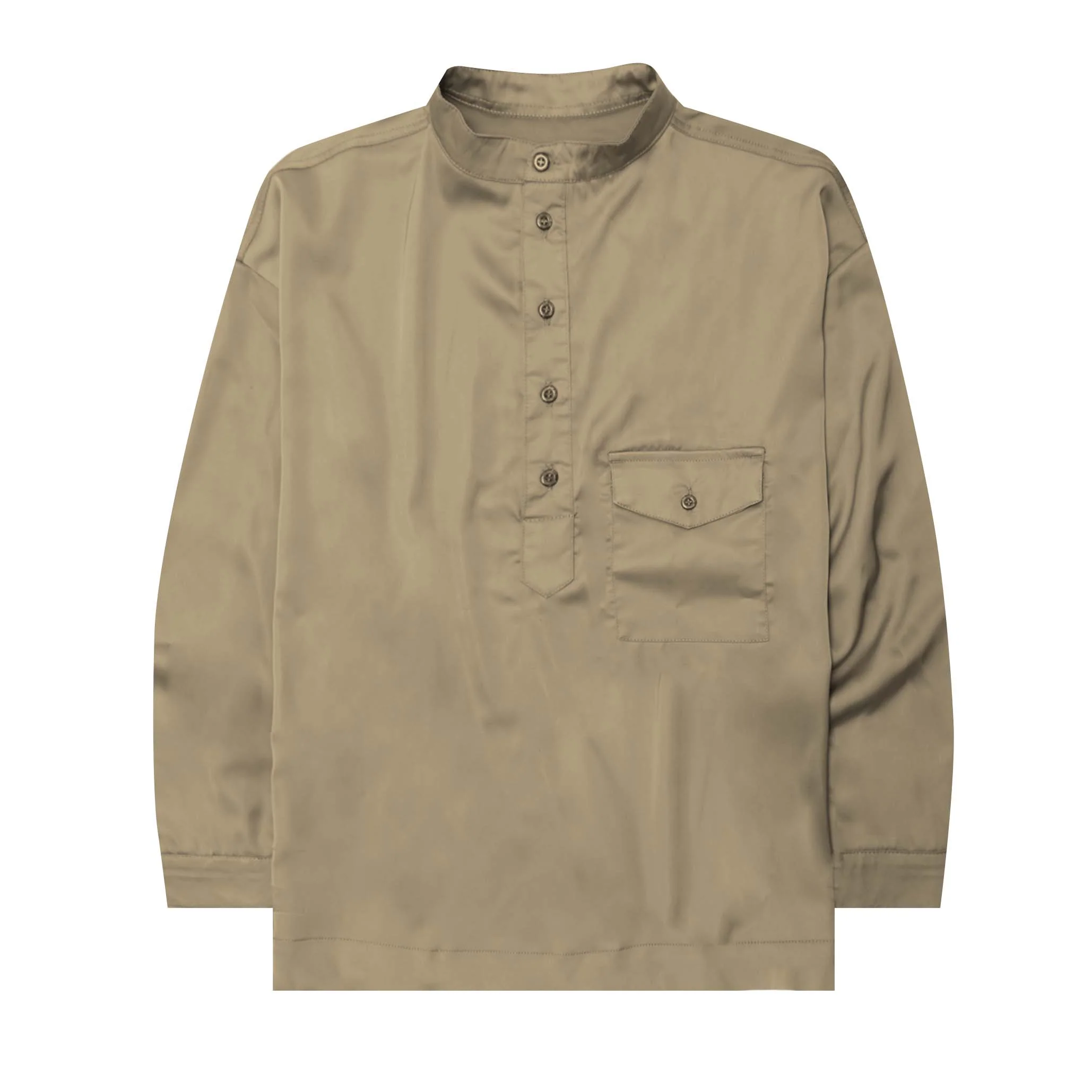 MANDARIN QUARTER L/S SHIRT IN SIENNA