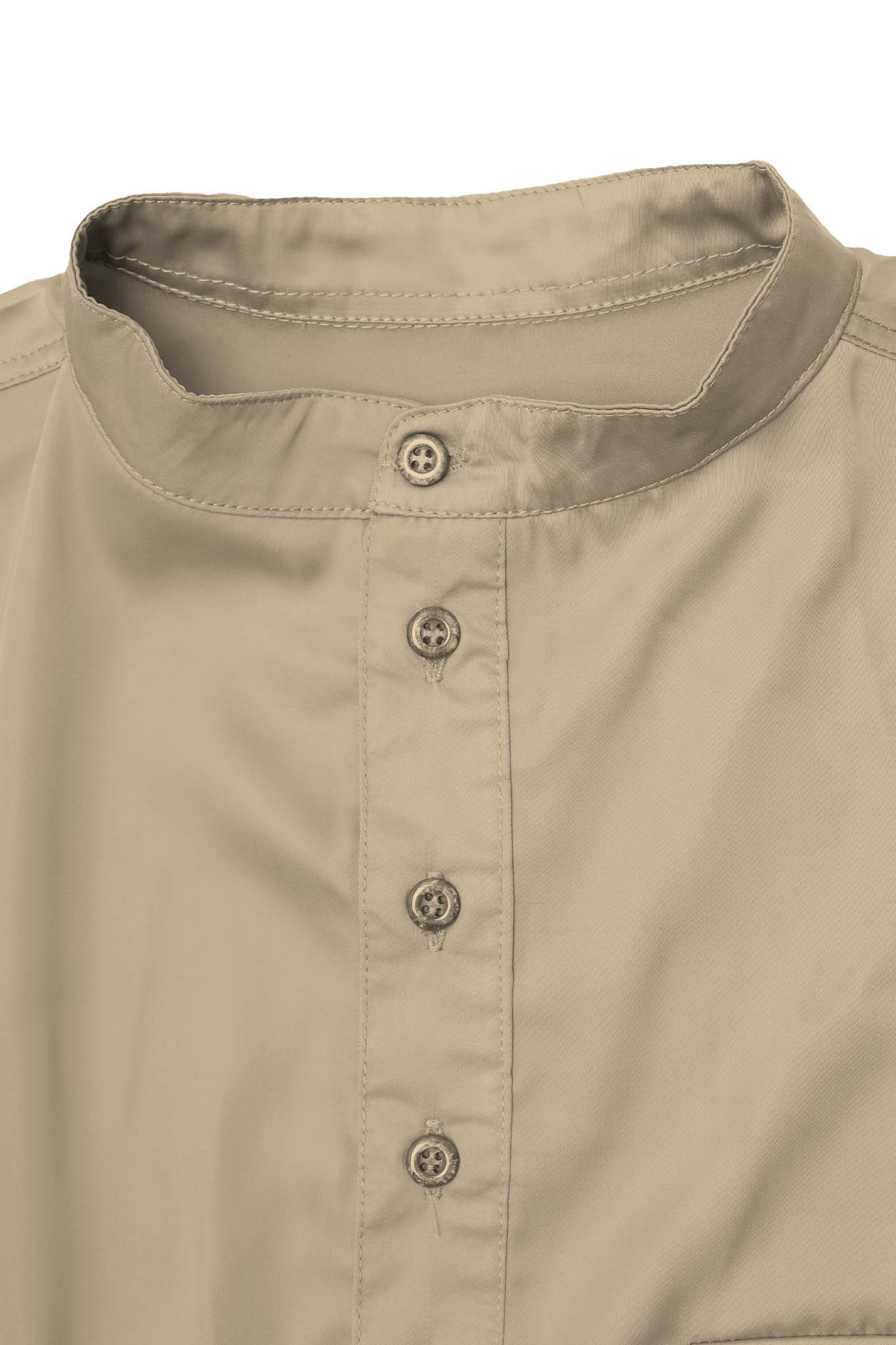 MANDARIN QUARTER L/S SHIRT IN SIENNA - Image 2