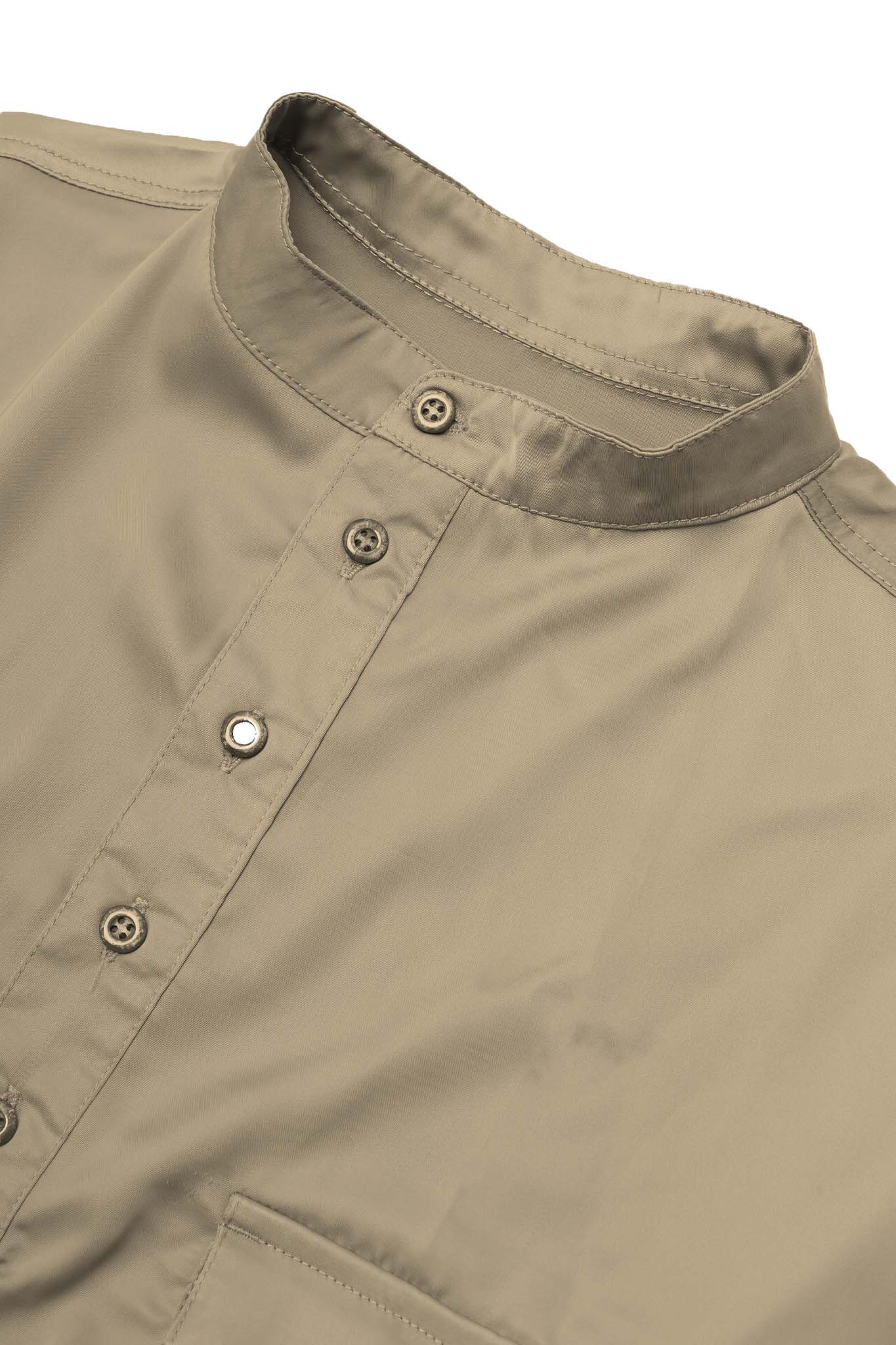 MANDARIN QUARTER L/S SHIRT IN SIENNA - Image 3