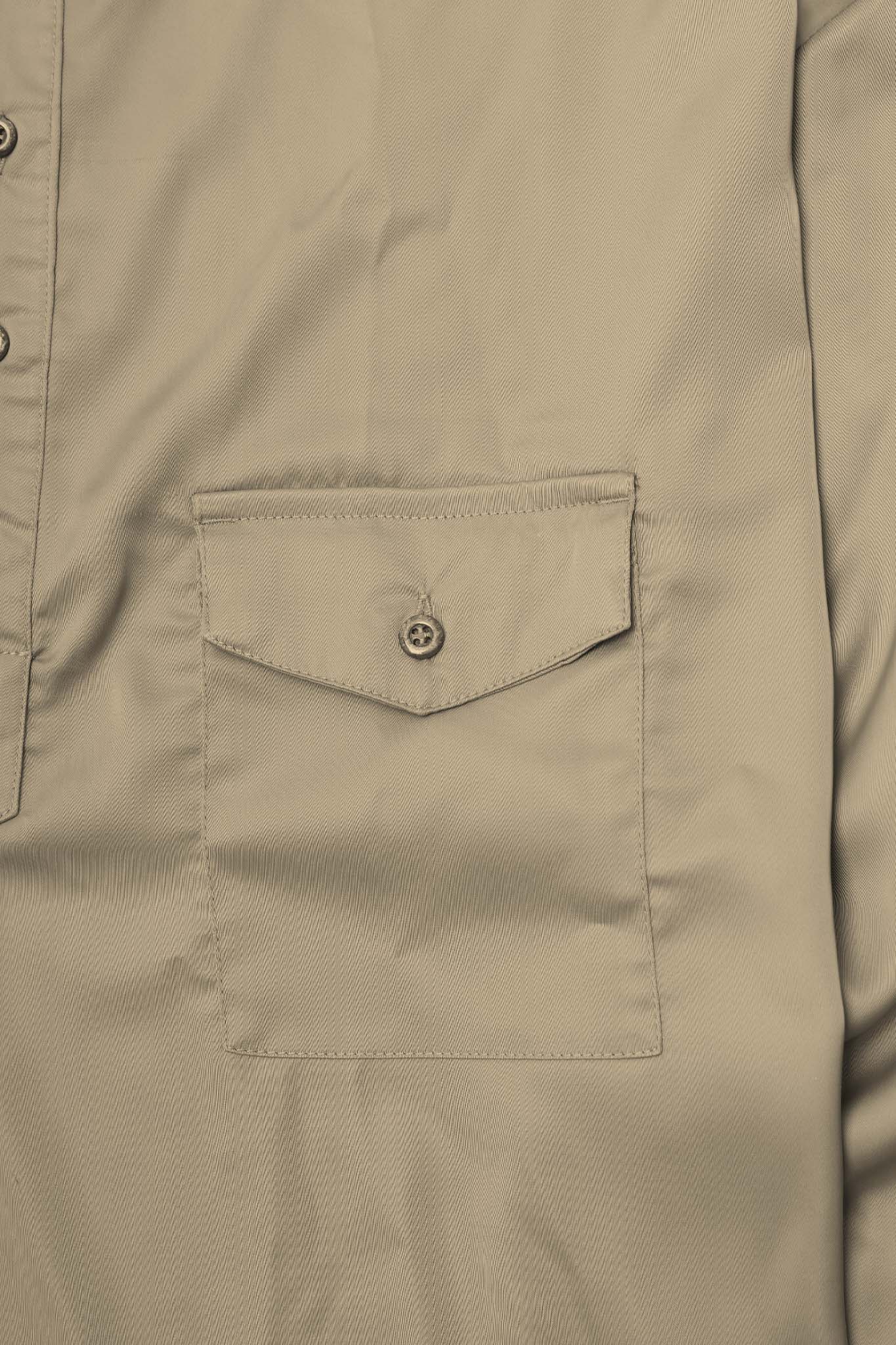 MANDARIN QUARTER L/S SHIRT IN SIENNA - Image 7