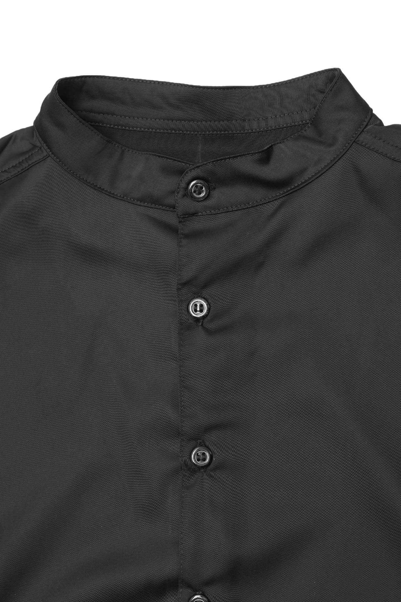 MANDARIN S/S SHIRT IN CAVIAR - Image 2