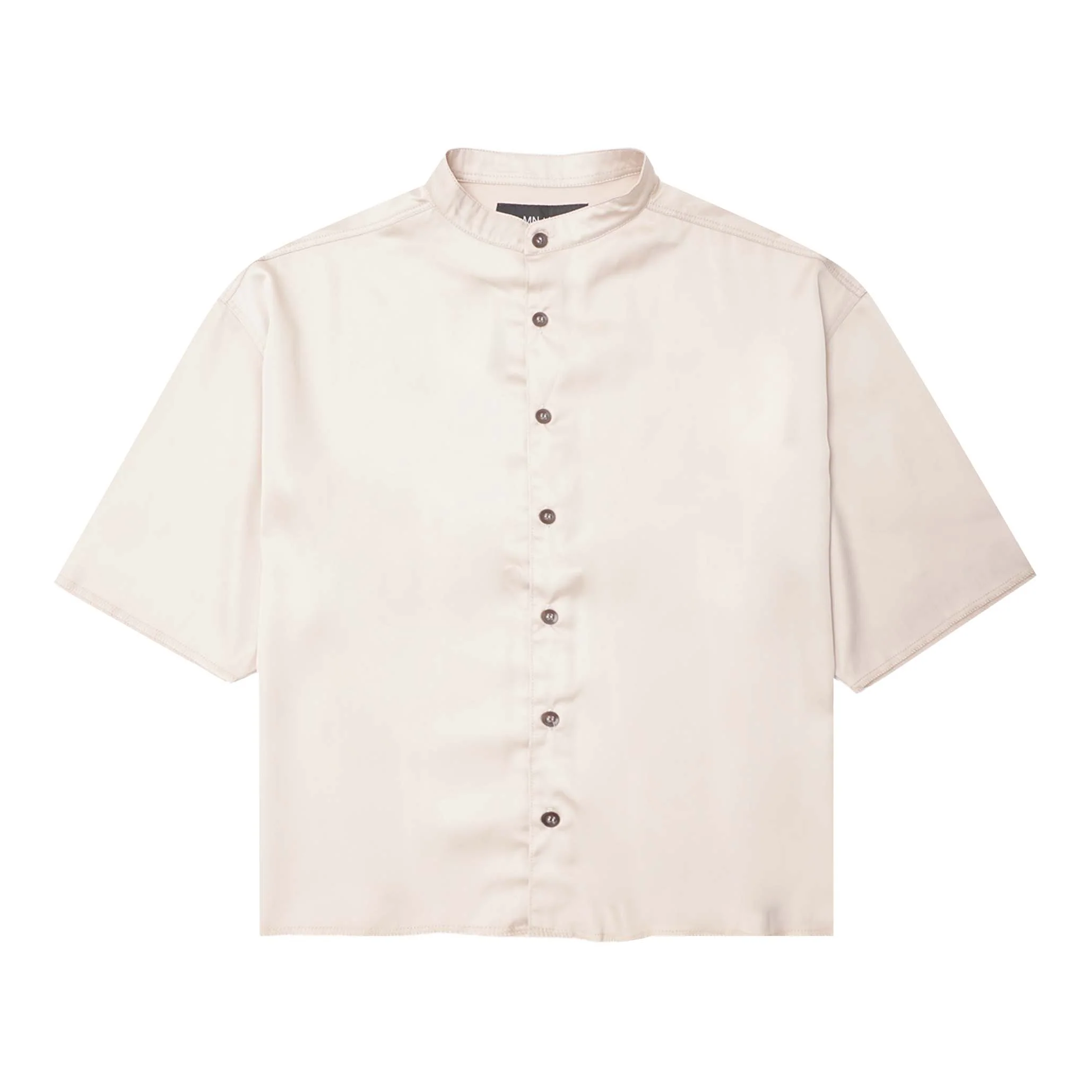 MANDARIN S/S SHIRT IN FOSSIL