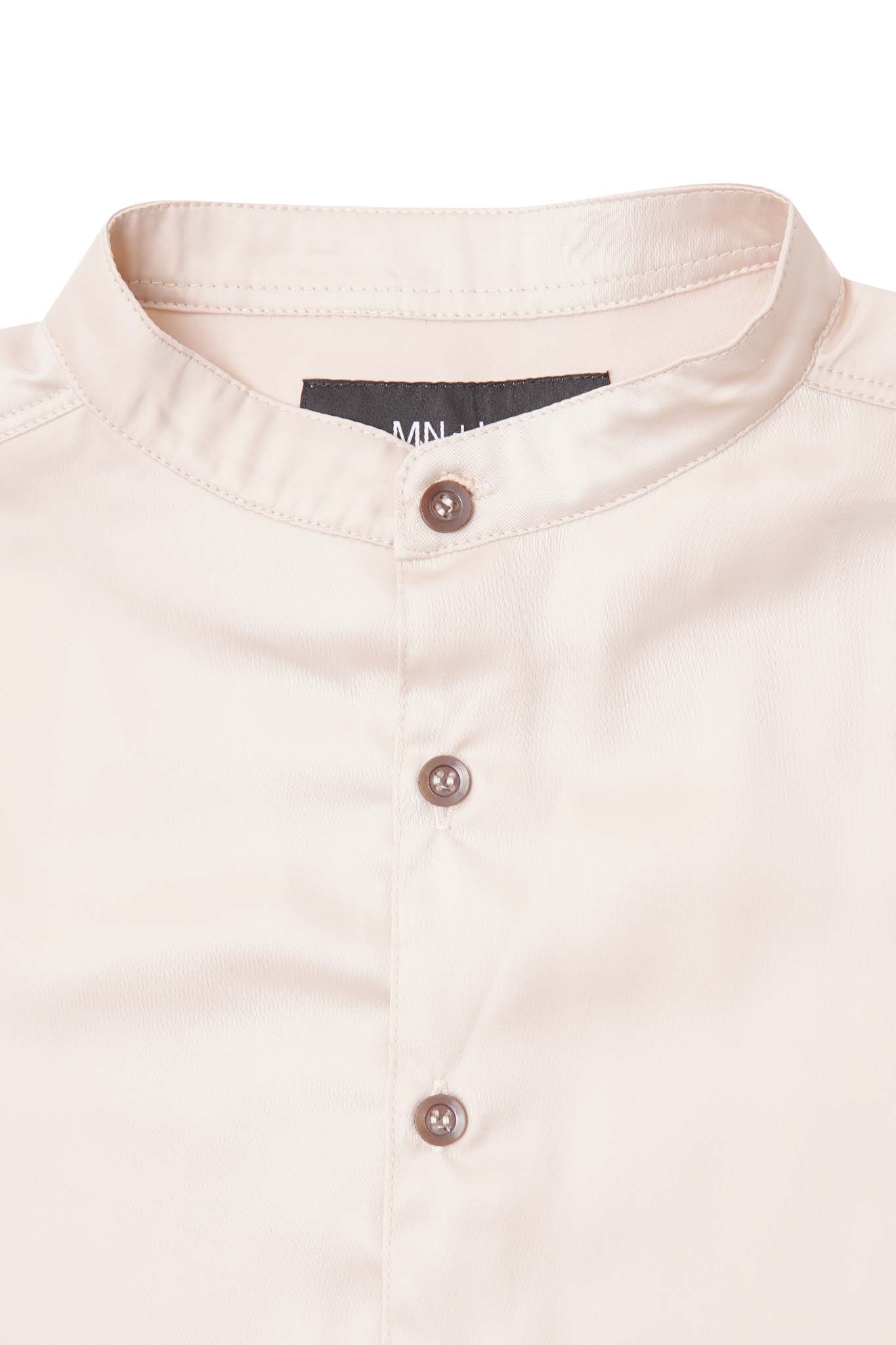 MANDARIN S/S SHIRT IN FOSSIL - Image 2