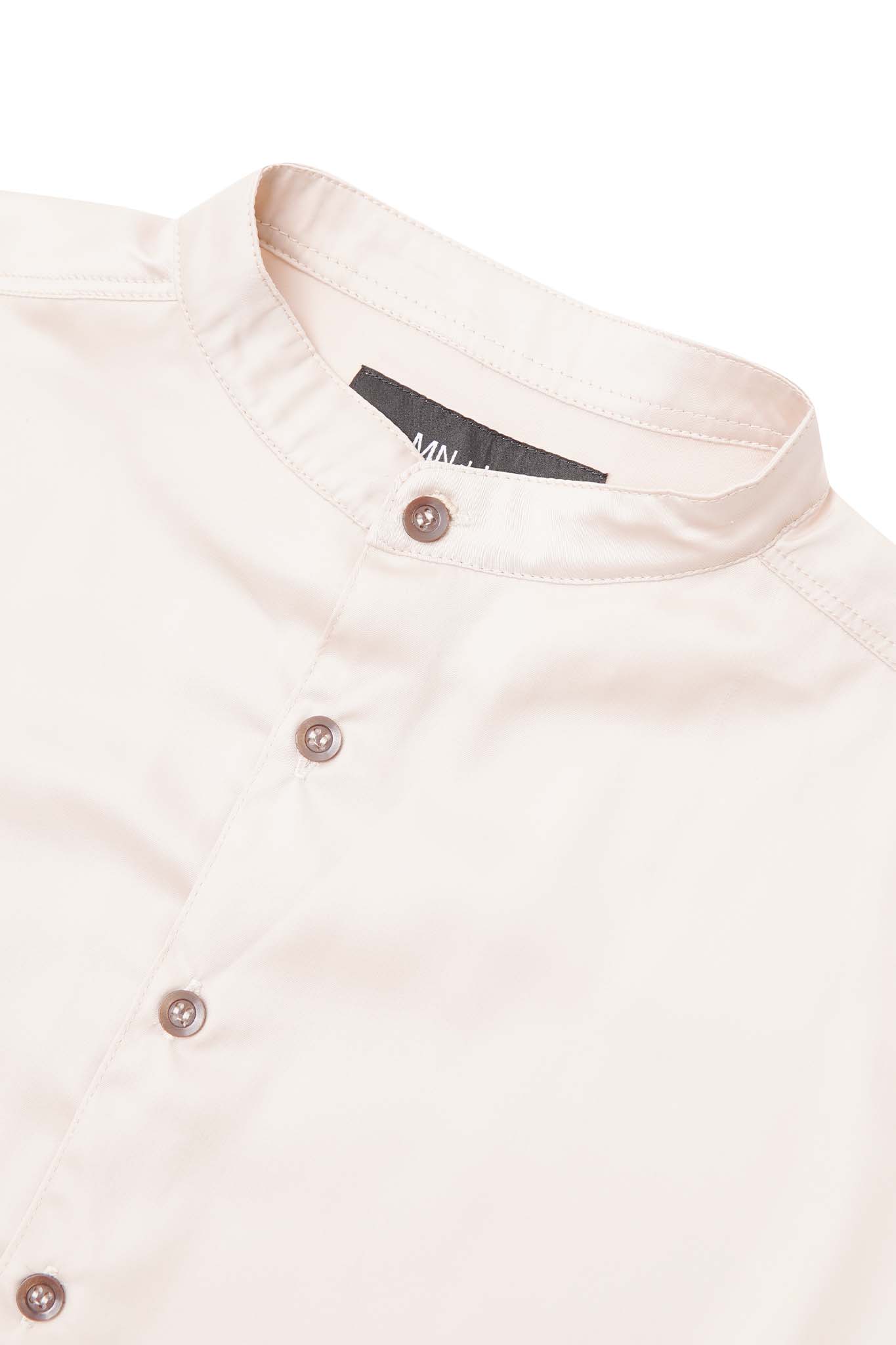 MANDARIN S/S SHIRT IN FOSSIL - Image 3