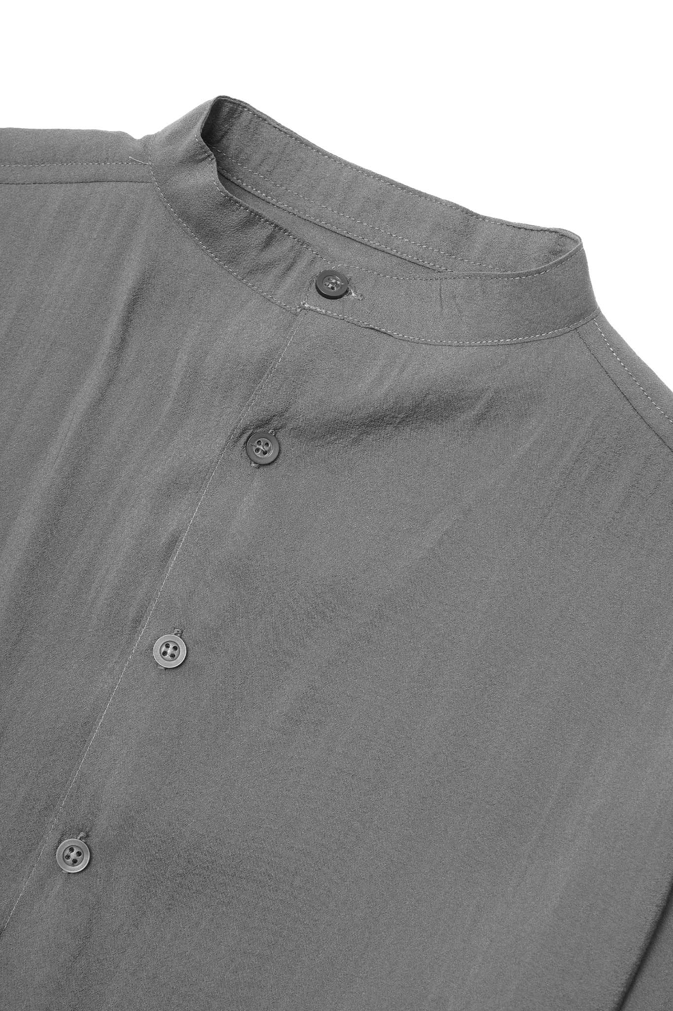 MANDARIN S/S SHIRT IN IRON GREY - Image 4
