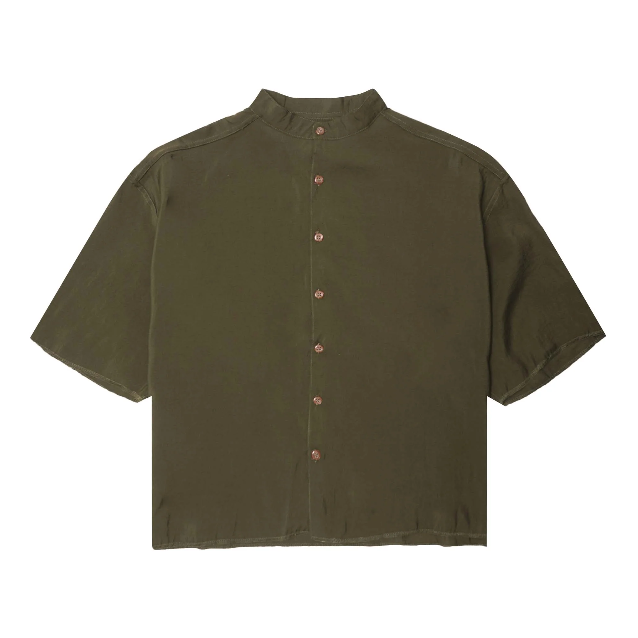 MANDARIN S/S SHIRT IN OLIVE DRAB