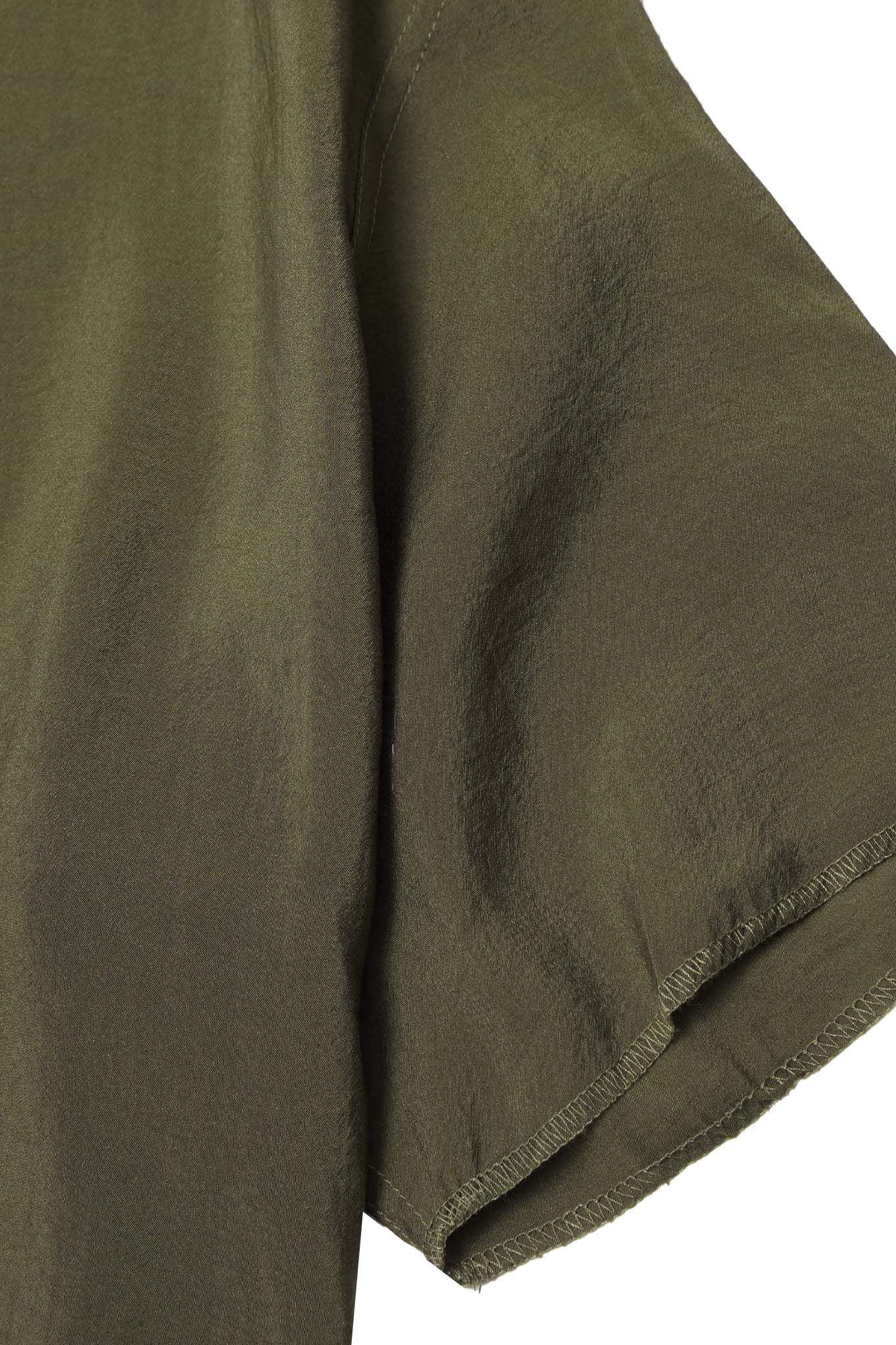 MANDARIN S/S SHIRT IN OLIVE DRAB - Image 5