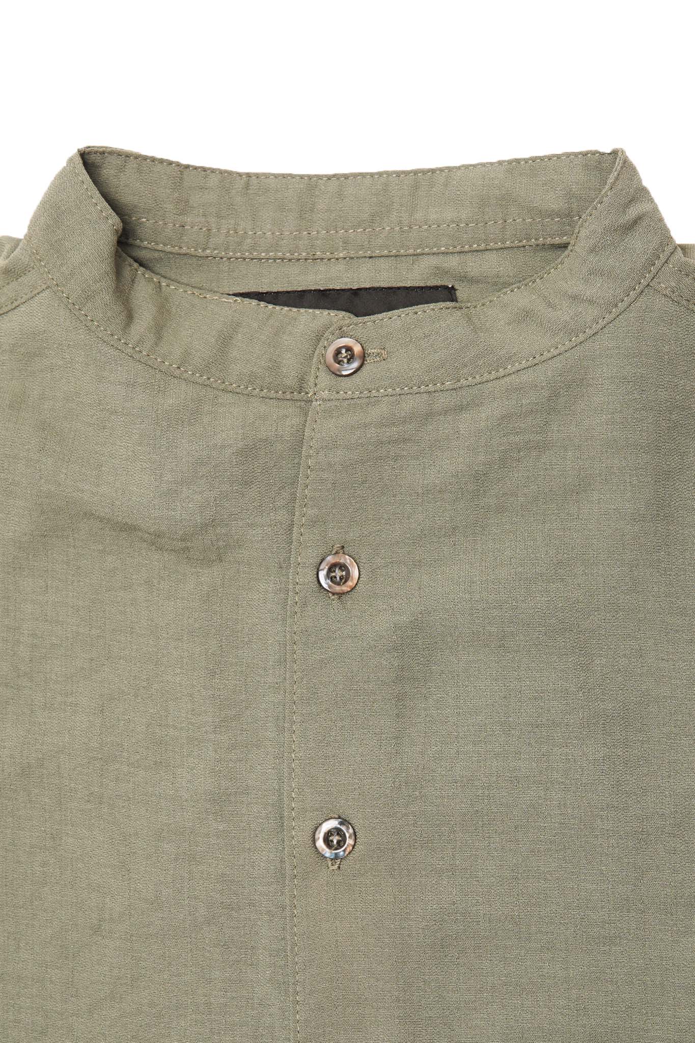 MANDARIN S/S SHIRT IN SAGE - Image 2