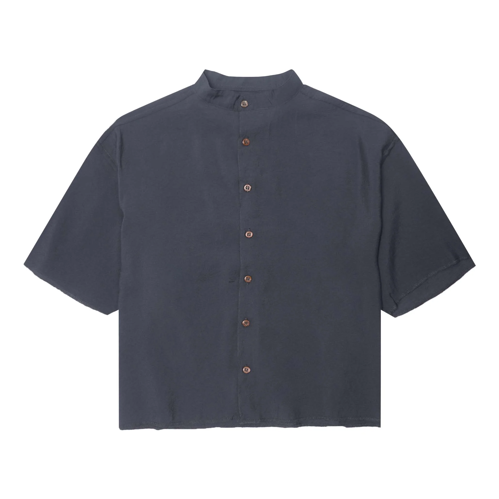 MANDARIN S/S SHIRT IN SLATE