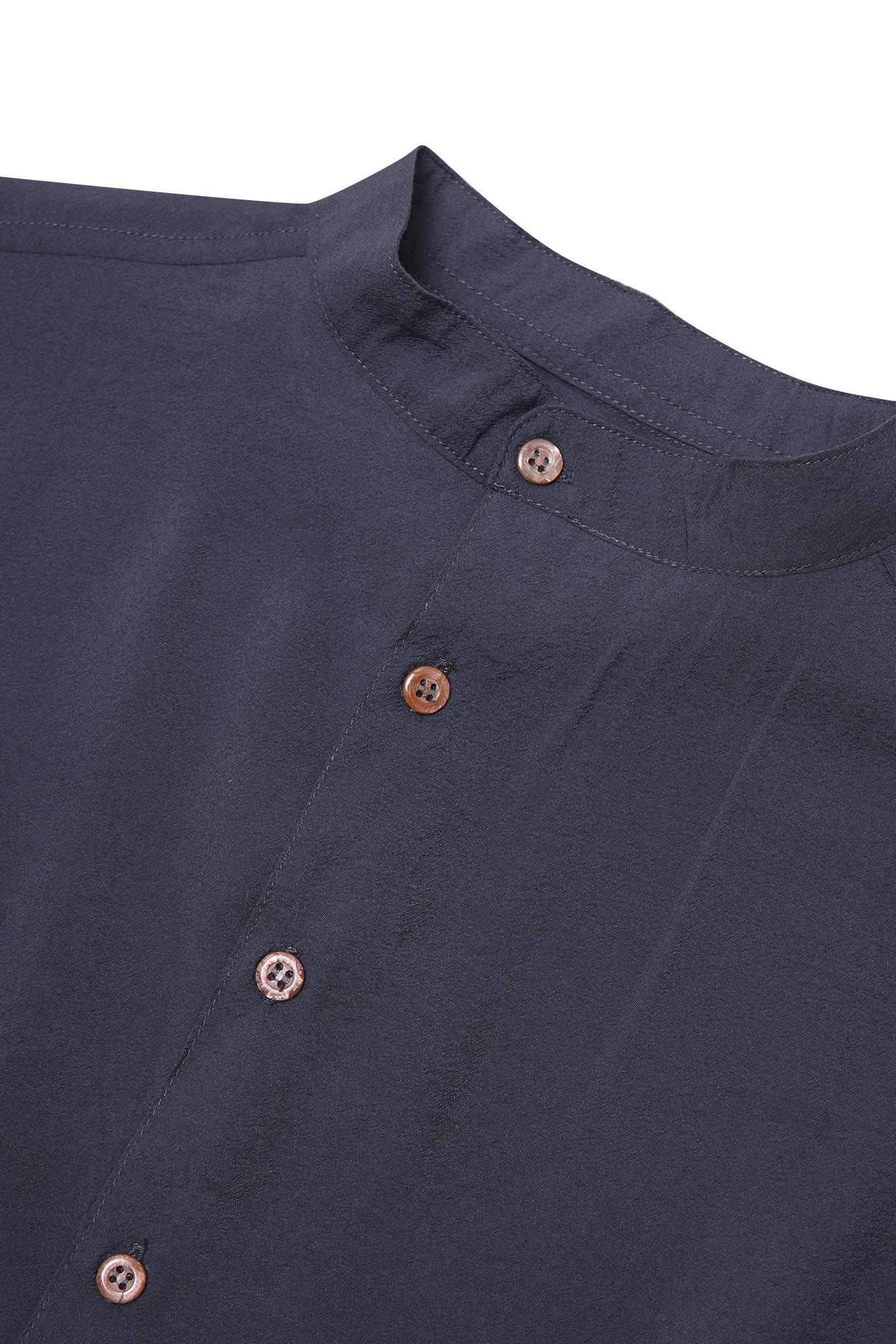 MANDARIN S/S SHIRT IN SLATE - Image 2