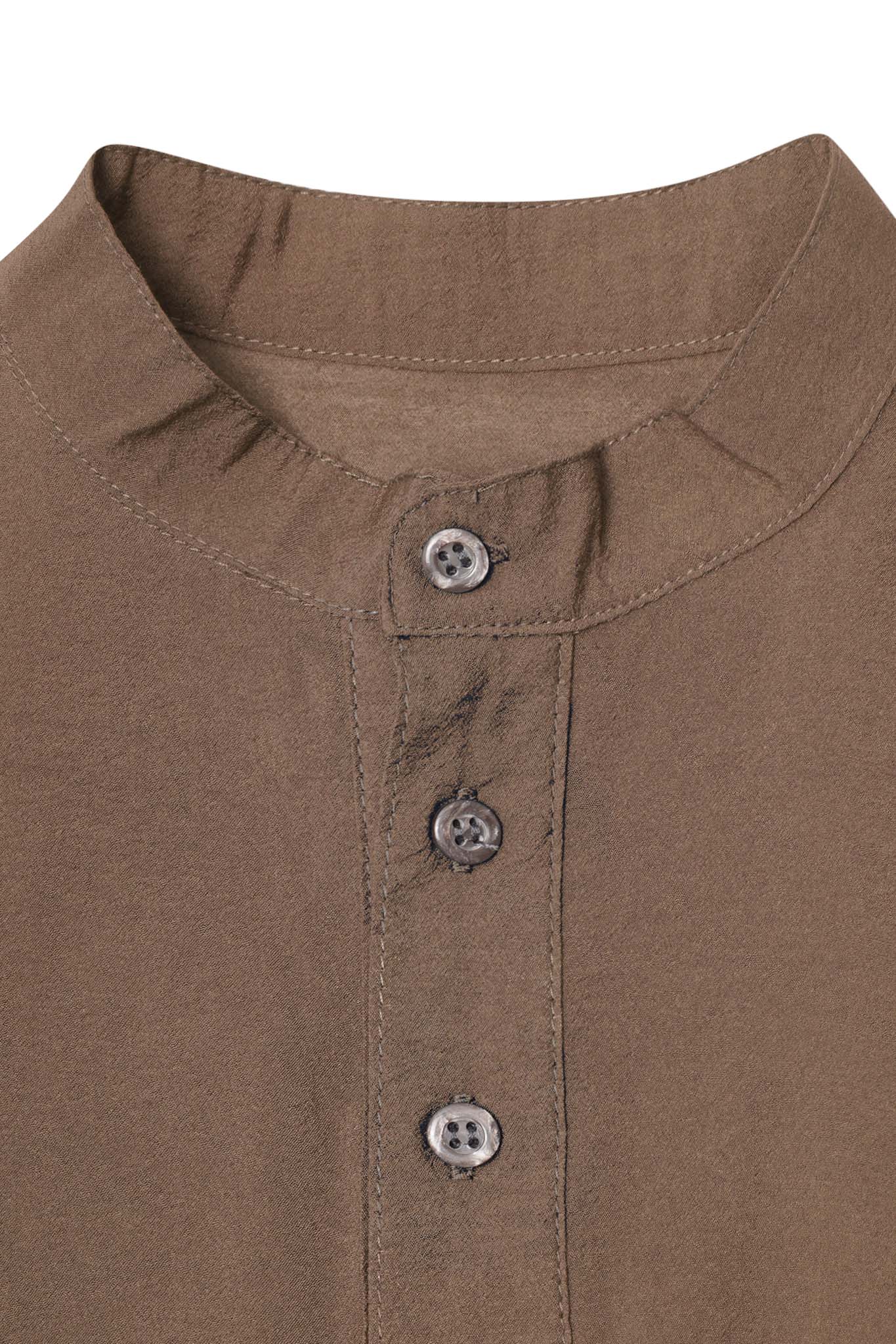 MANDARIN SHIRT IN OLIVE DRAB - Image 2