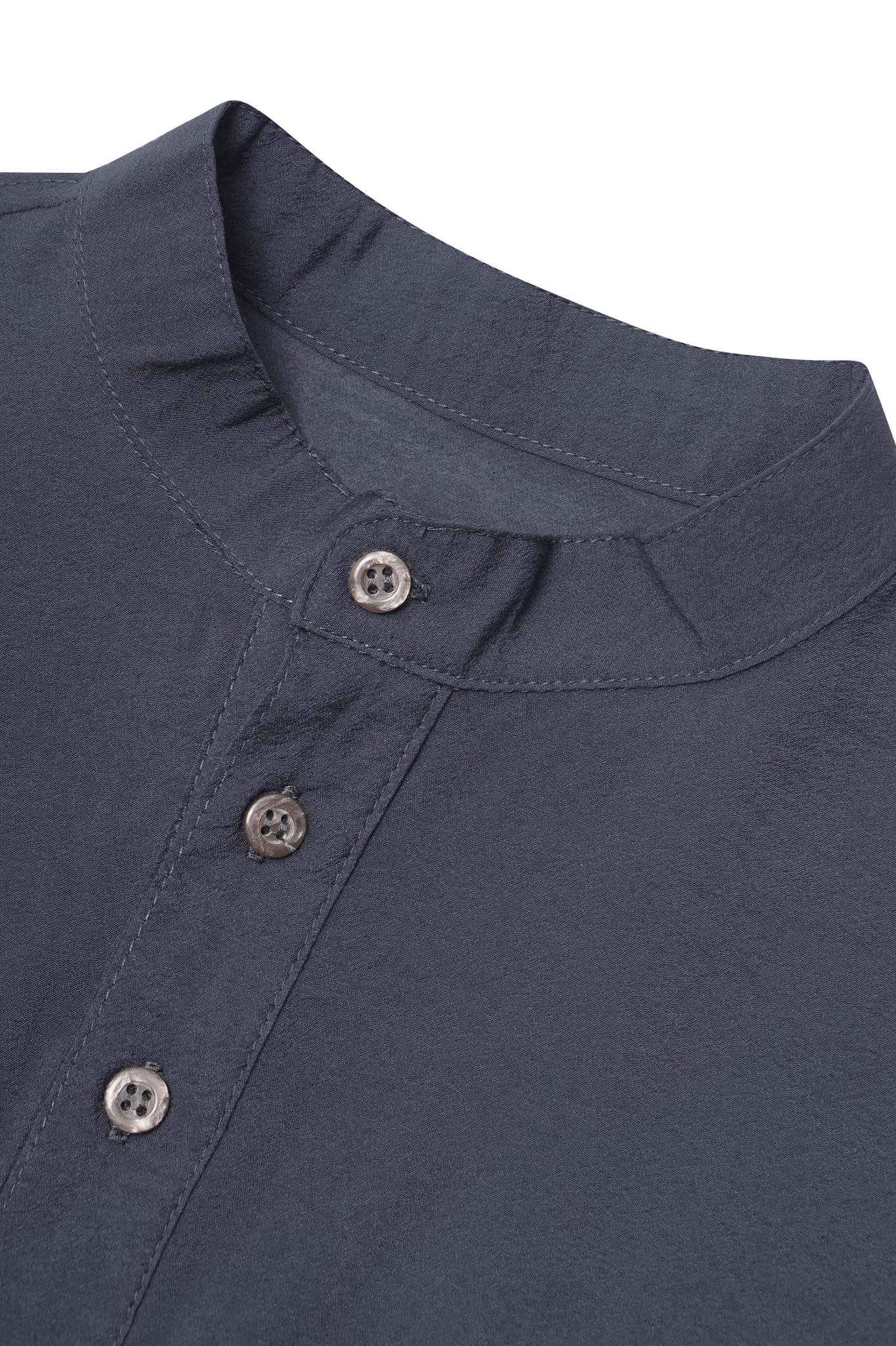 MANDARIN SHIRT IN SLATE - Image 3