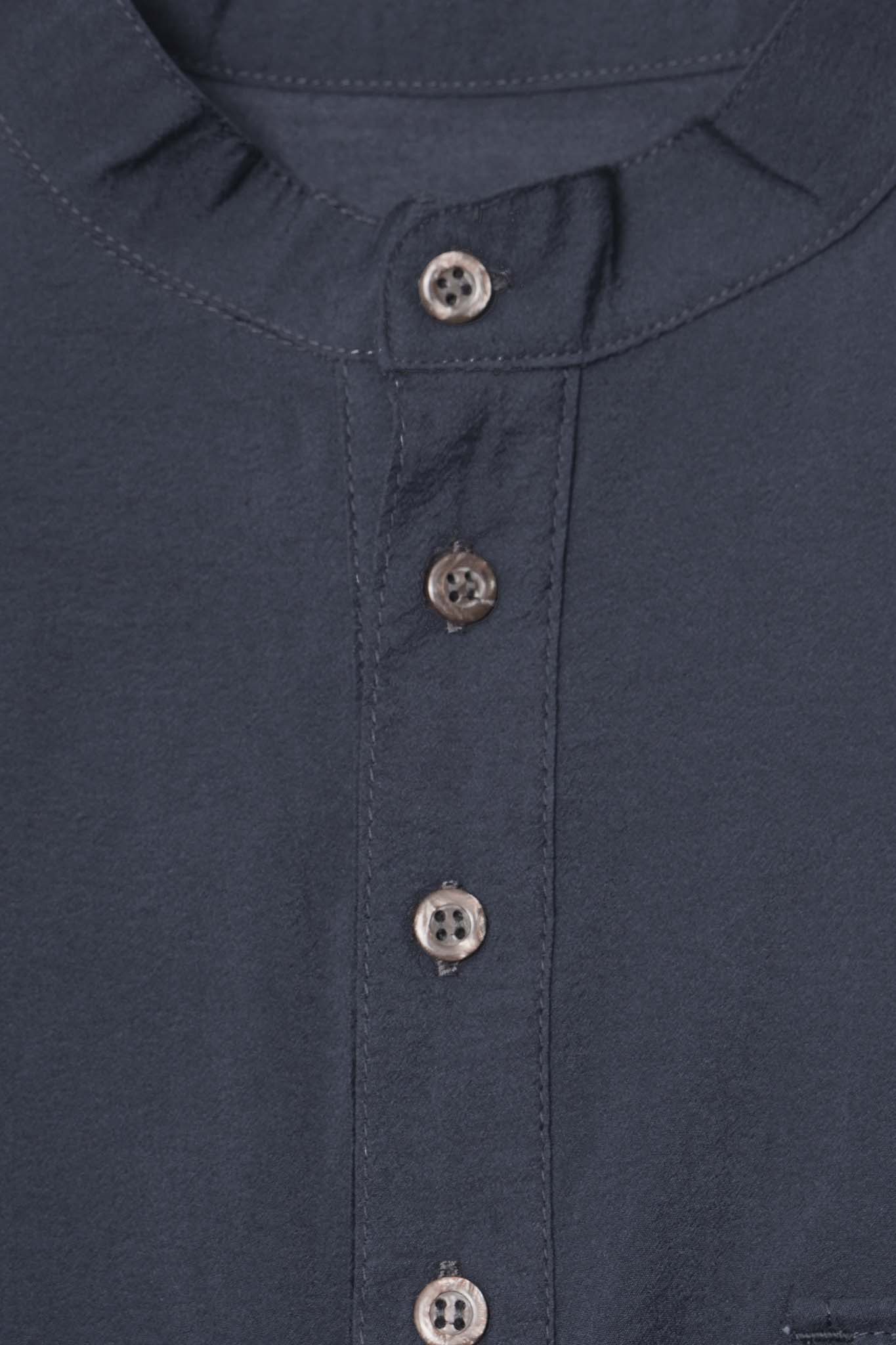 MANDARIN SHIRT IN SLATE - Image 7
