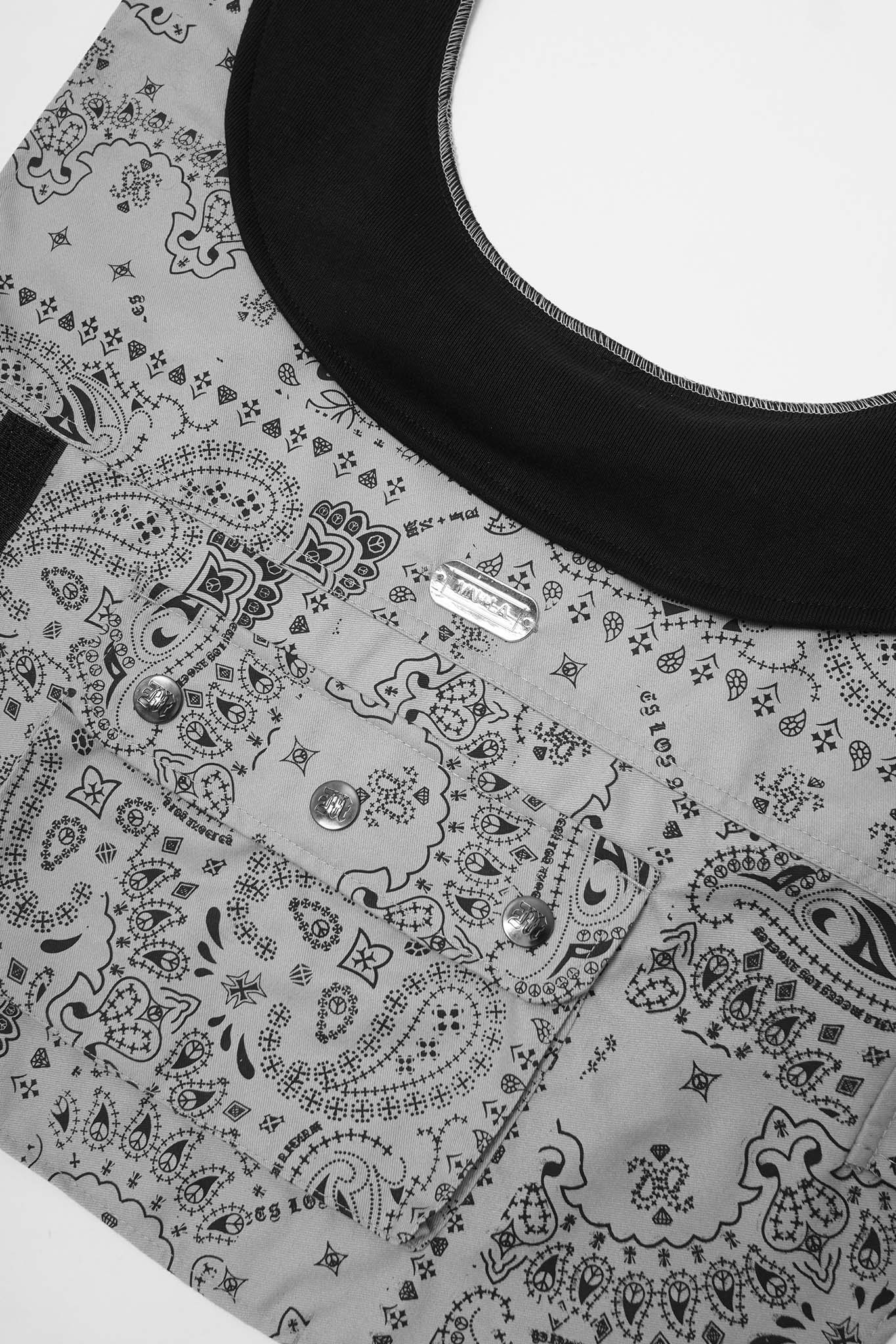 MN+LA™ "DAWG" VEST IN STONE PAISLEY - Image 3