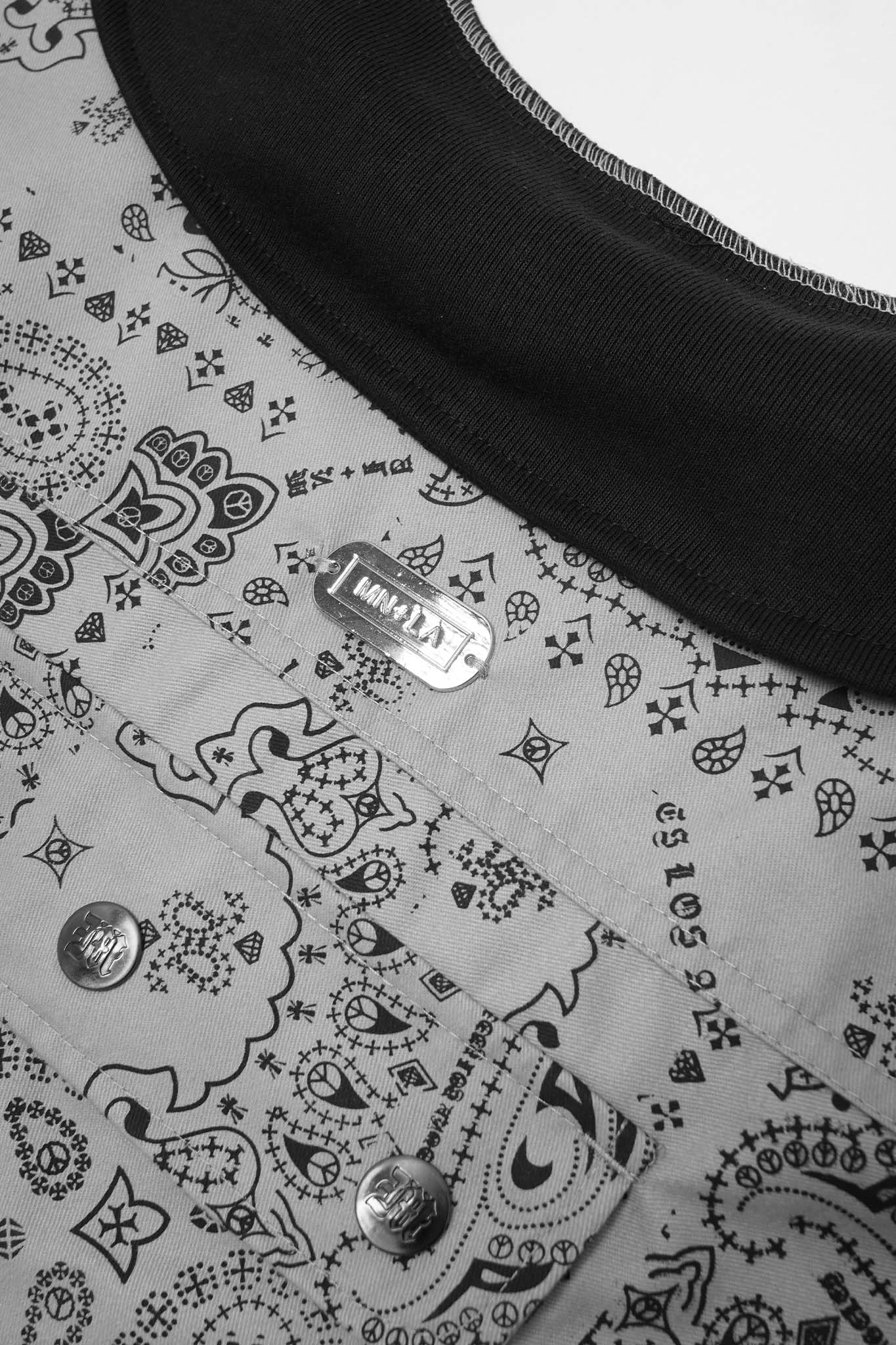 MN+LA™ "DAWG" VEST IN STONE PAISLEY - Image 6