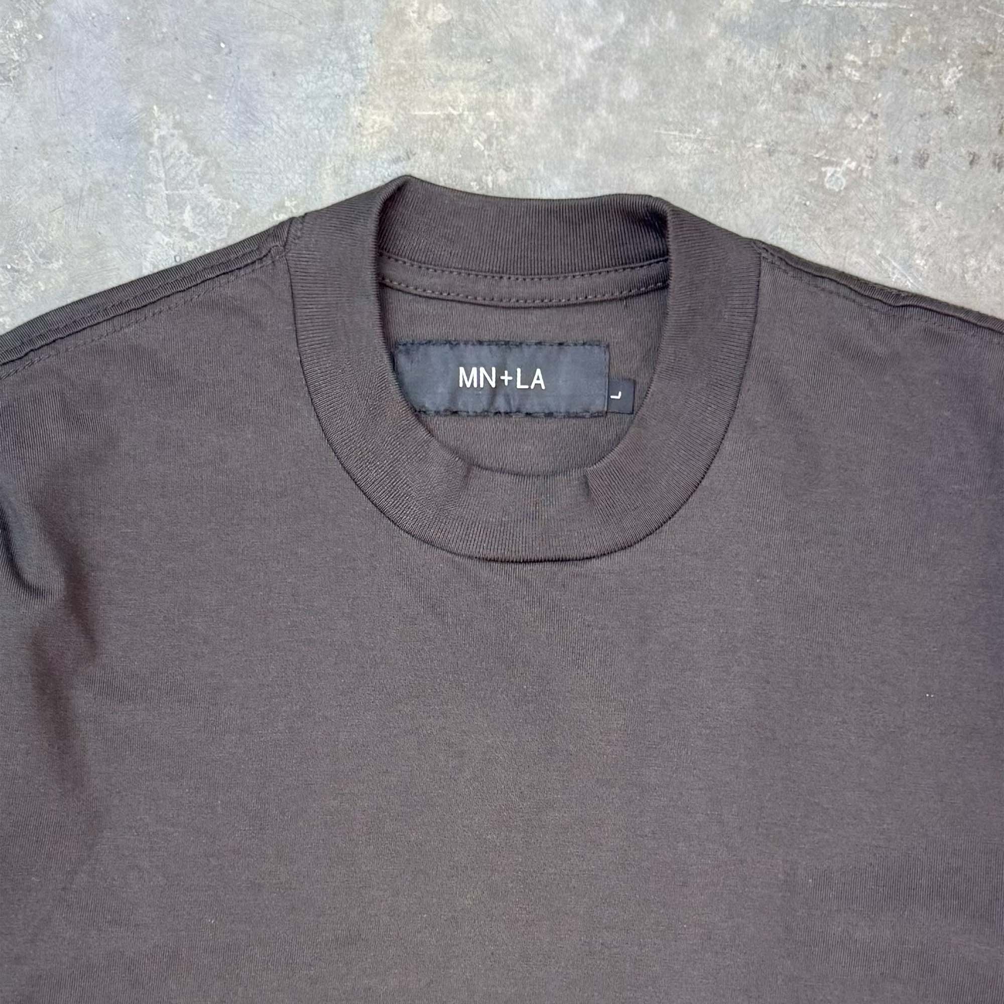 MOCK NECK TEE IN CHARCOAL GREY - Image 2
