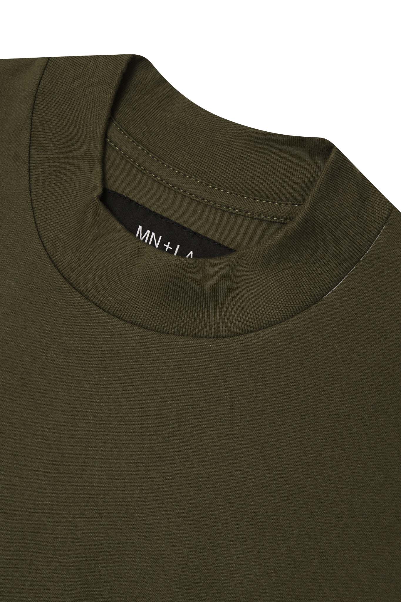MOCK NECK TEE IN OLIVE - Image 2