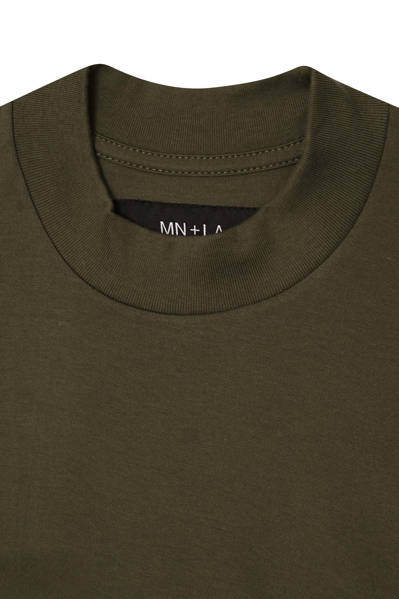 MOCK NECK TEE IN OLIVE - Image 3