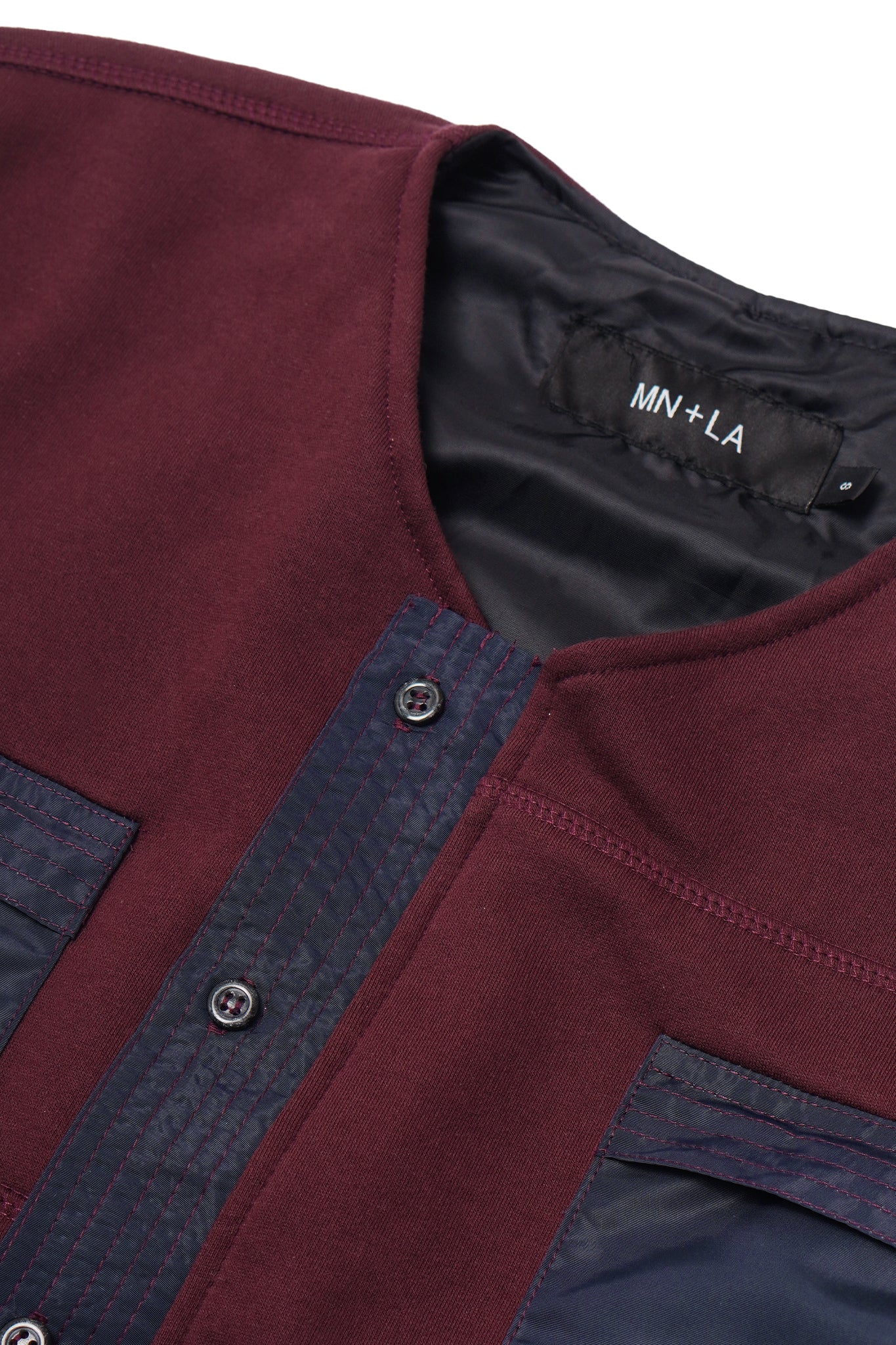 NEEDLEWORK CARDIGAN IN WINE - Image 2