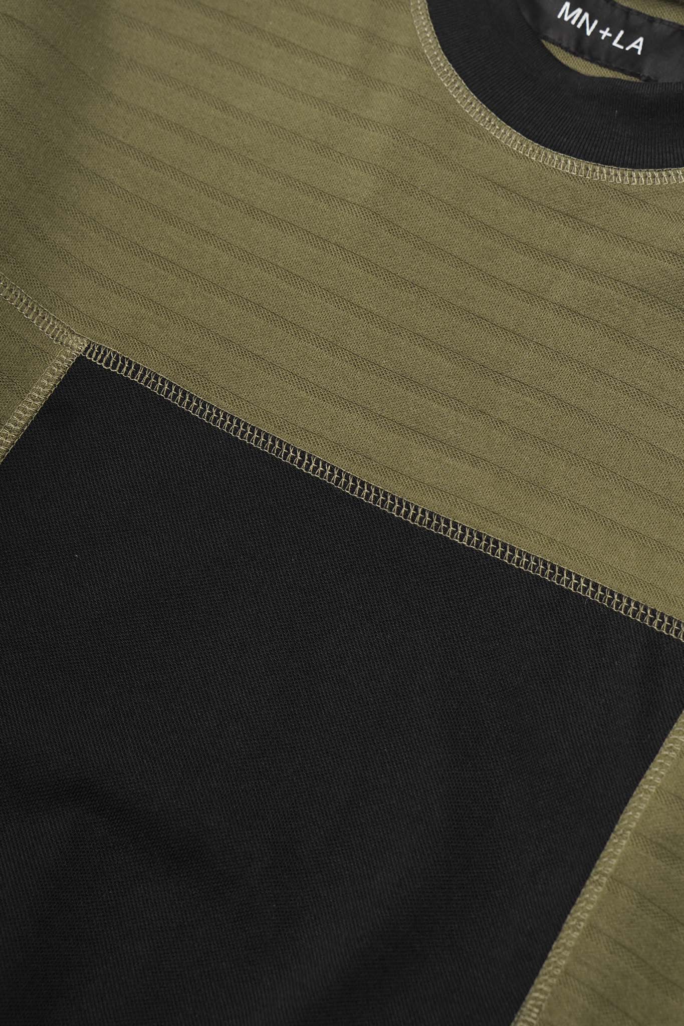 NEEDLEWORK MOCK NECK TEE IN FIELD OLIVE - Image 6