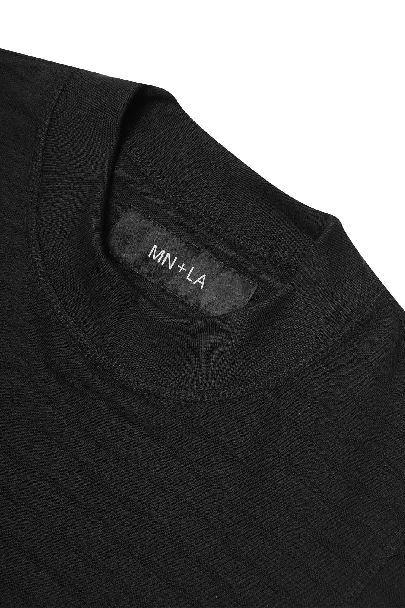 NEEDLEWORK MOCK NECK TEE IN TAIGA - Image 3
