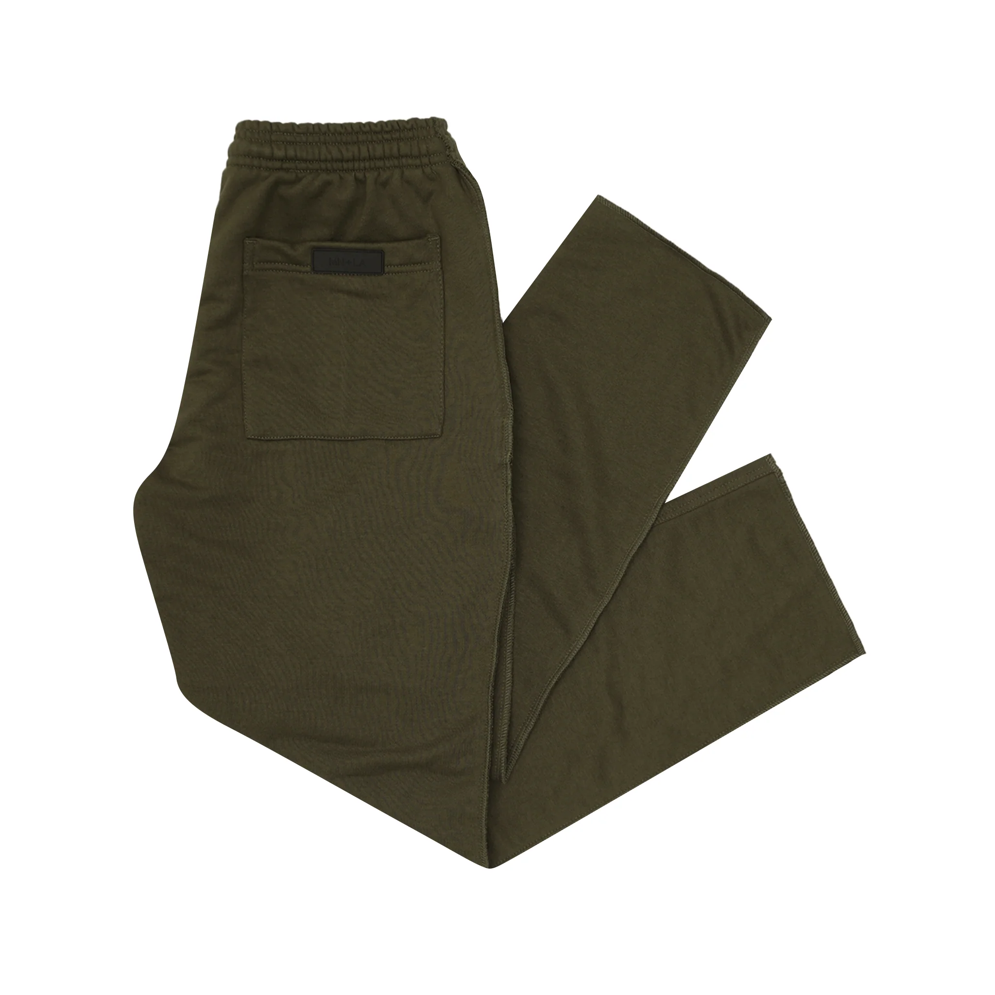 OLIVE FRENCH TERRY RAW FINISH LOUNGE PANTS - Image 3