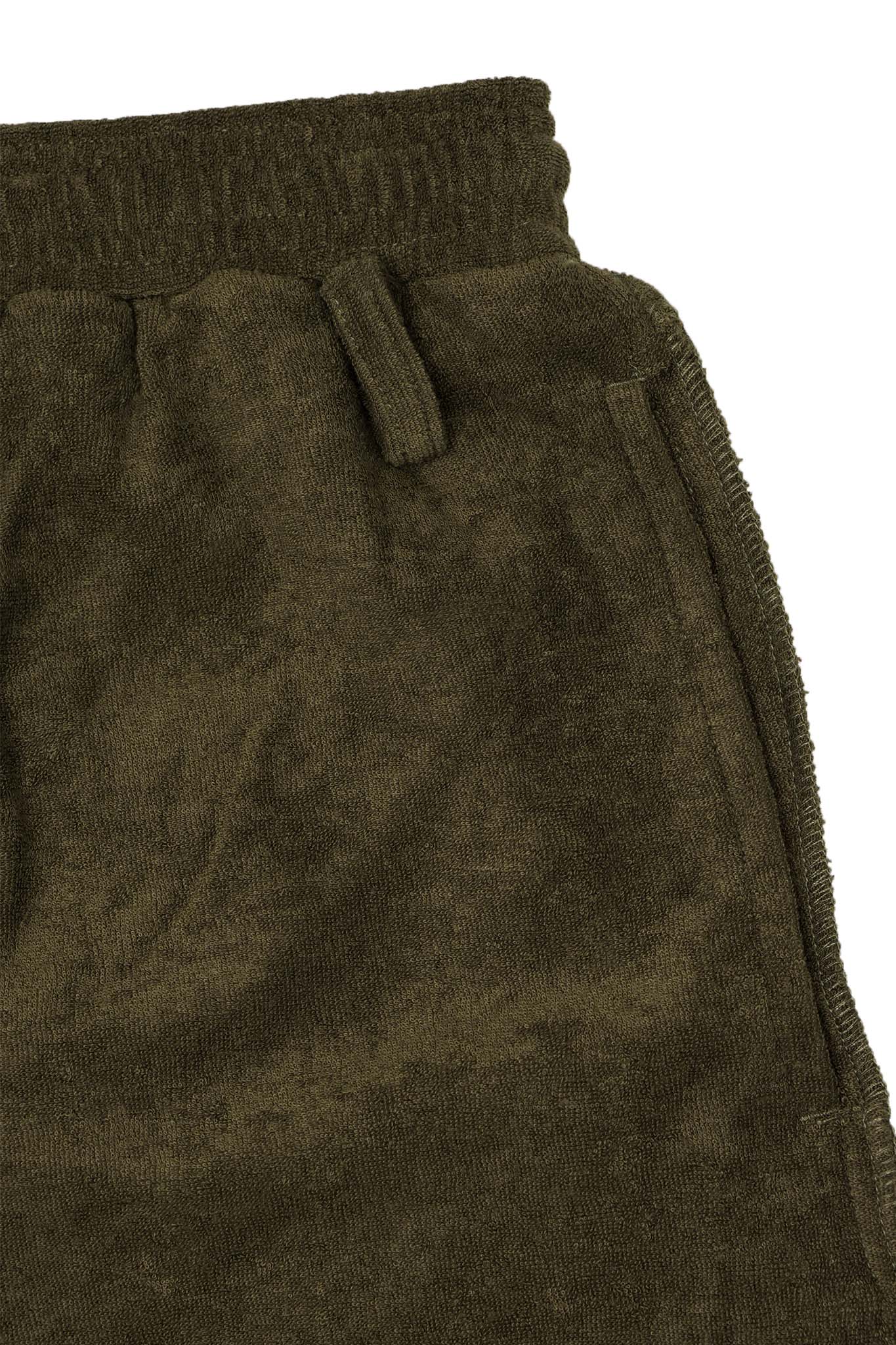 OLIVE TOWEL TERRY RAW FINISH LOUNGE PANTS - Image 6